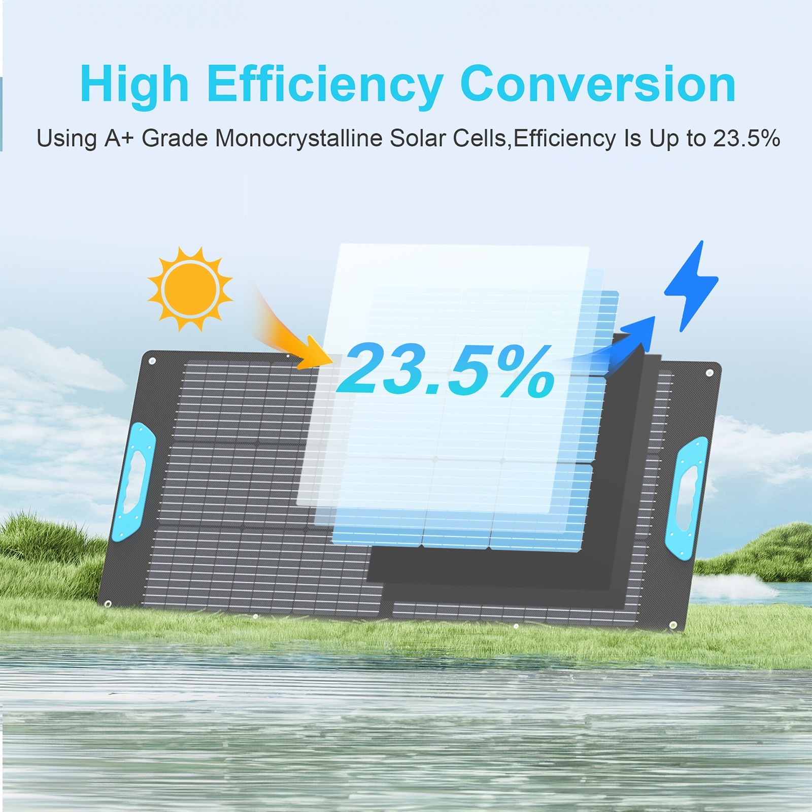 Solar Panel 110W for BLUETTI Elite 100 V2 1024Wh 1800W Portable Power Station