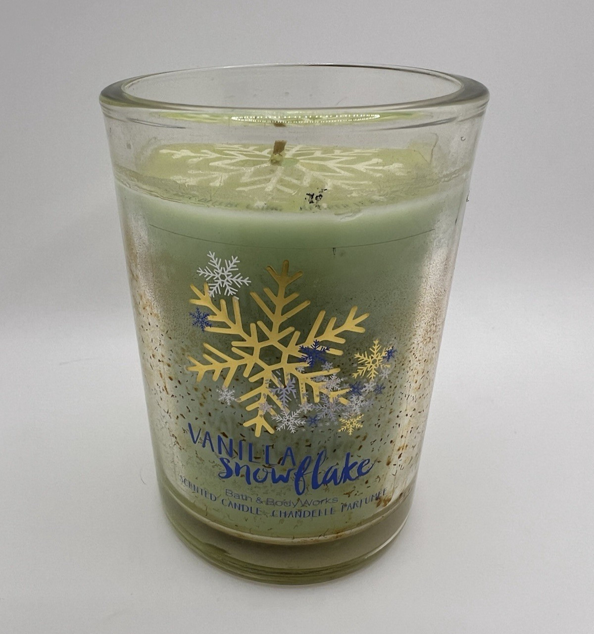 Bath & Body Works Vanilla Snowflake Scented Candle 1-Wick 6.3 oz rare HTF