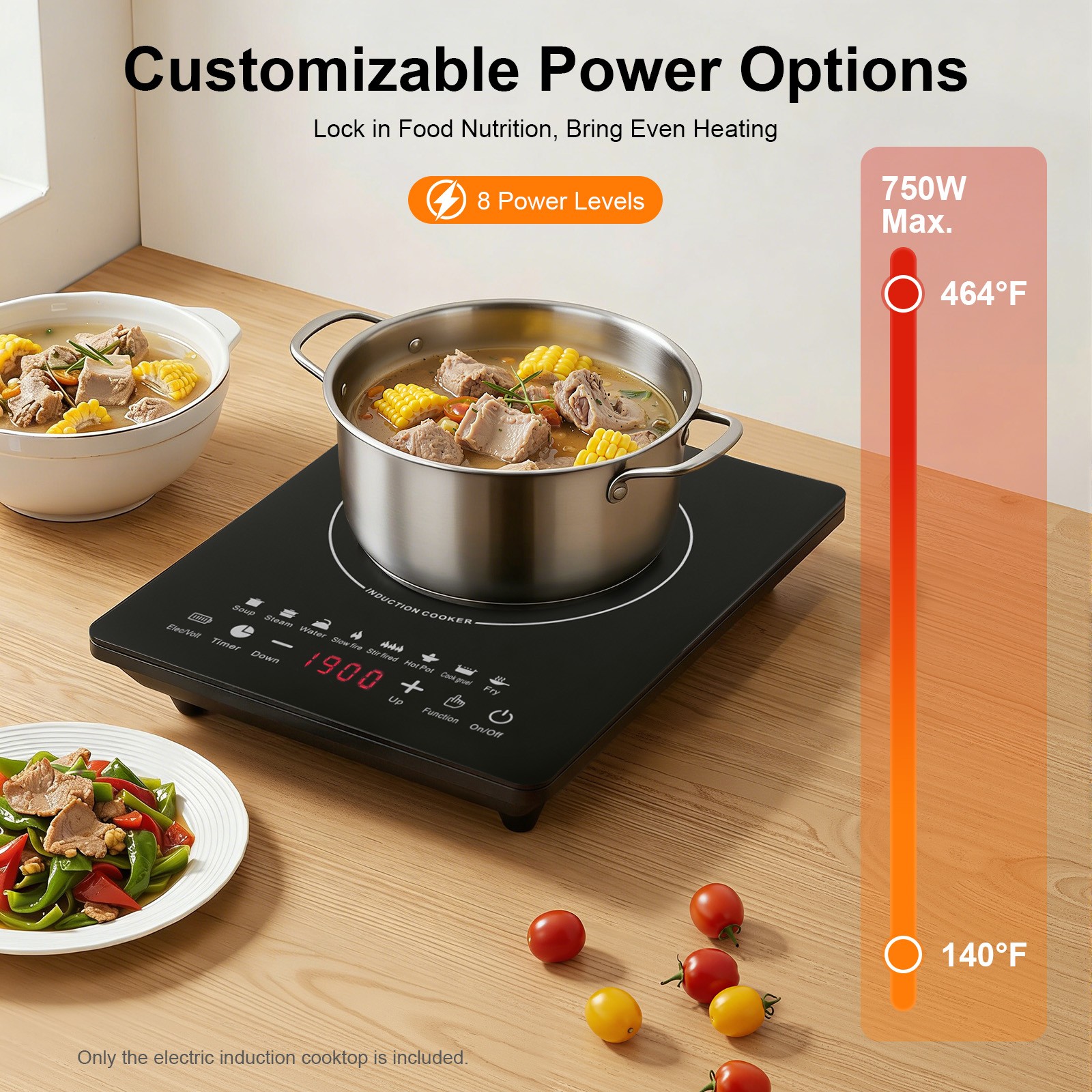 2200W Portable Kitchen Countertop Induction Cooktop Burner Electric Hot Stove