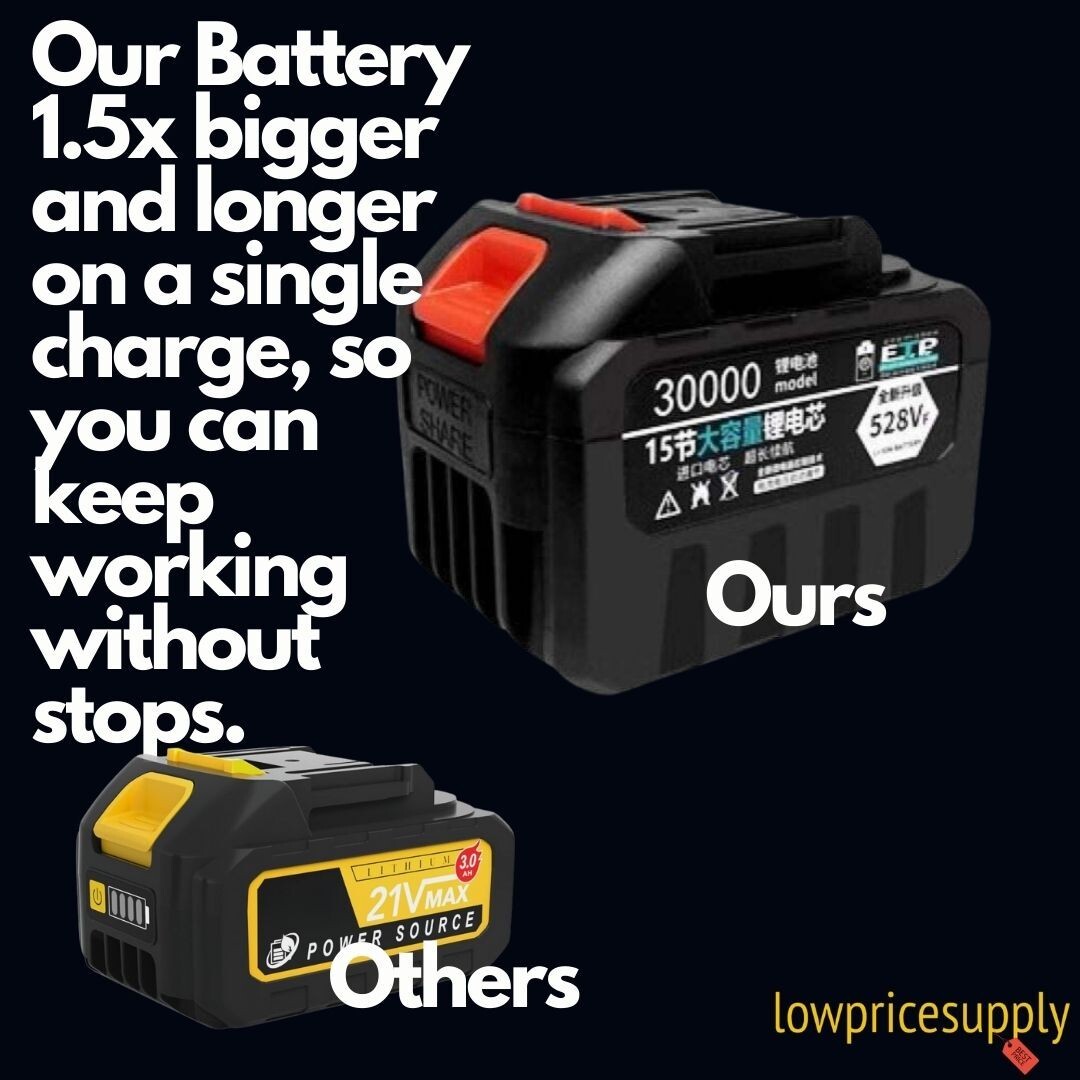 Most Powerful Turbo 21v Battery Lithium Ion 7500mAh Leaf Blower, Mini Saw,Makita