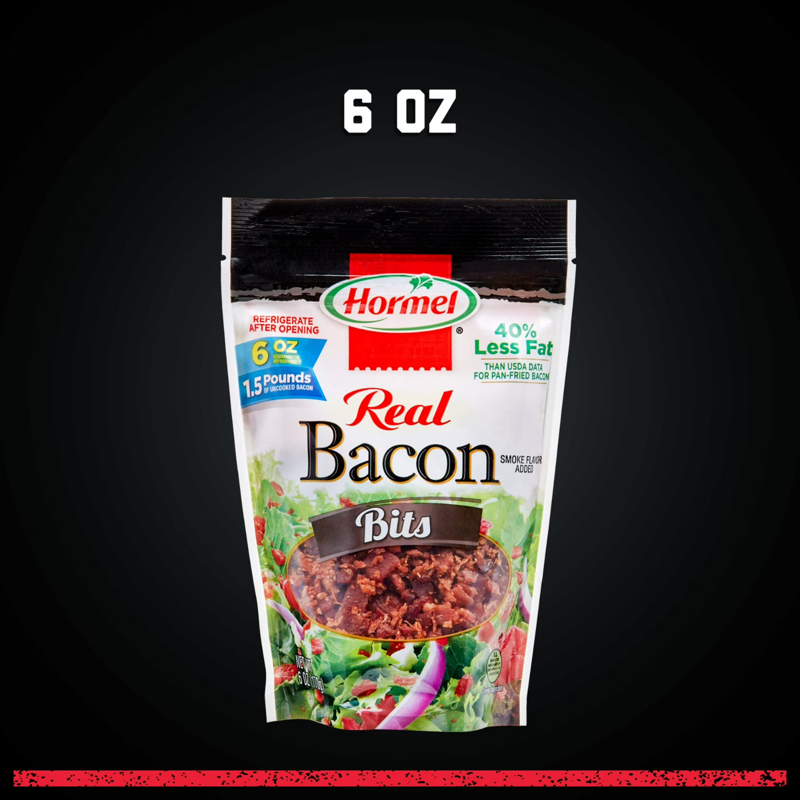 HORMEL Real Bacon Bits Topping, Salad Topping, 25 Calories Shelf-Stable, 6 oz…