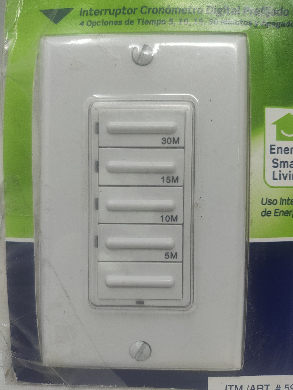 Leviton Decora Countdown Timer 20A 1800W 30 Min 3-Way White #LTB30 NOB Read