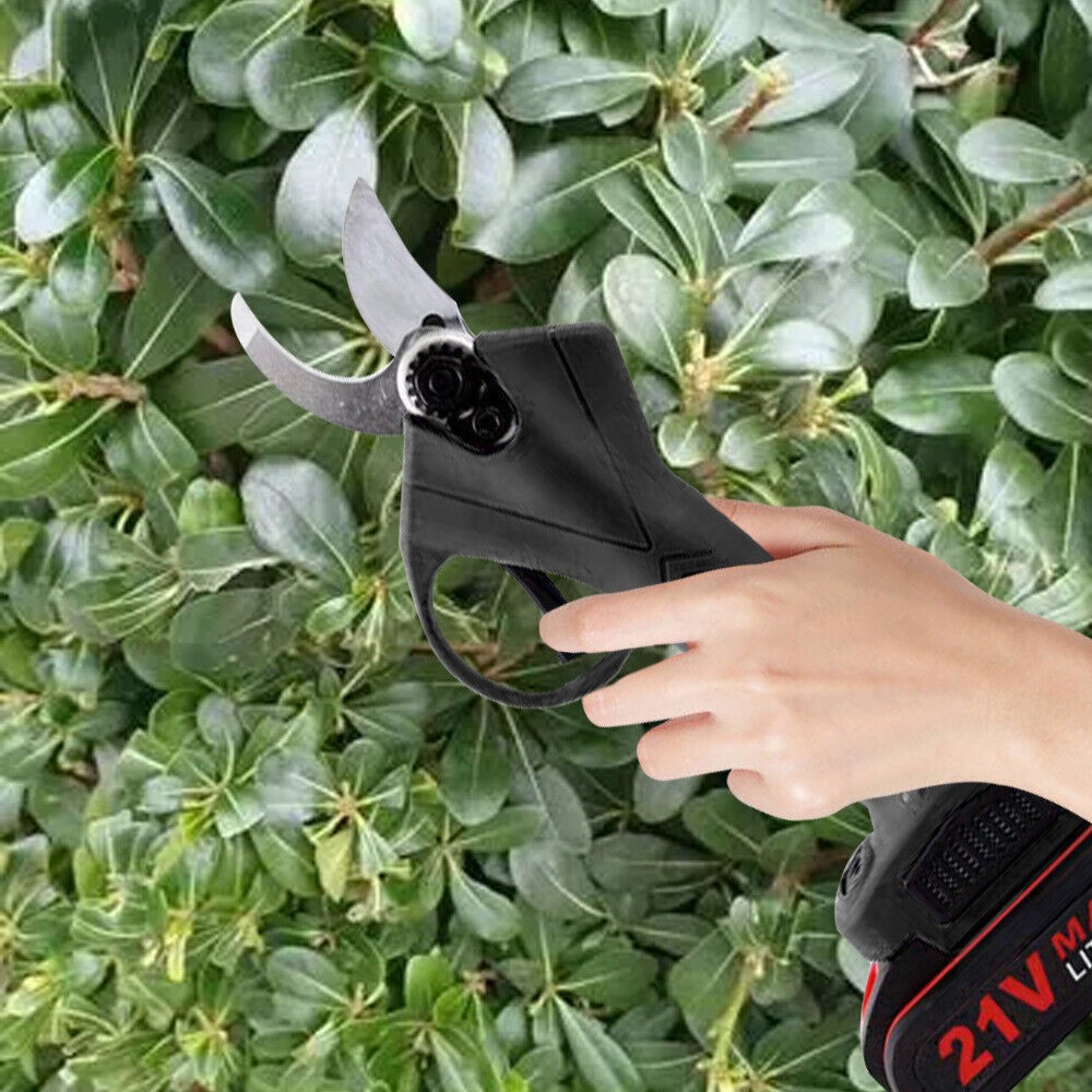 21V Electric Cordless Branch Scissors Pruning Shear Pruner Cutter+2Battery