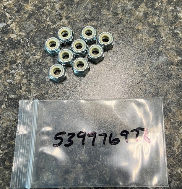 SET OF 9 Husqvarna Part Number 539976978 Nut 1/4-20 Hex Nyloc DIX 4