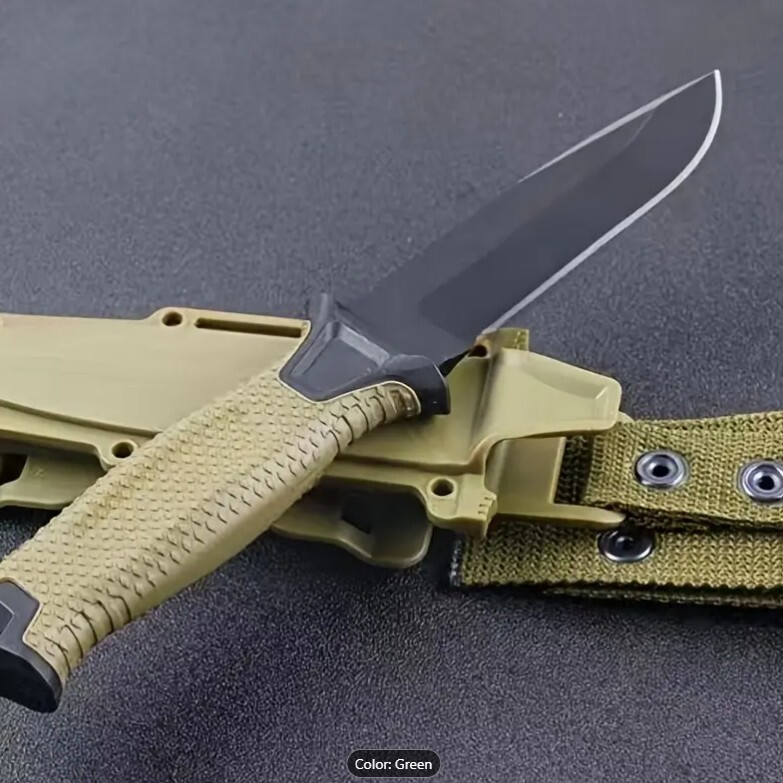 High Hardness Multifunctional Straight Knife -1pc One Portable Sharp Knife BLACK