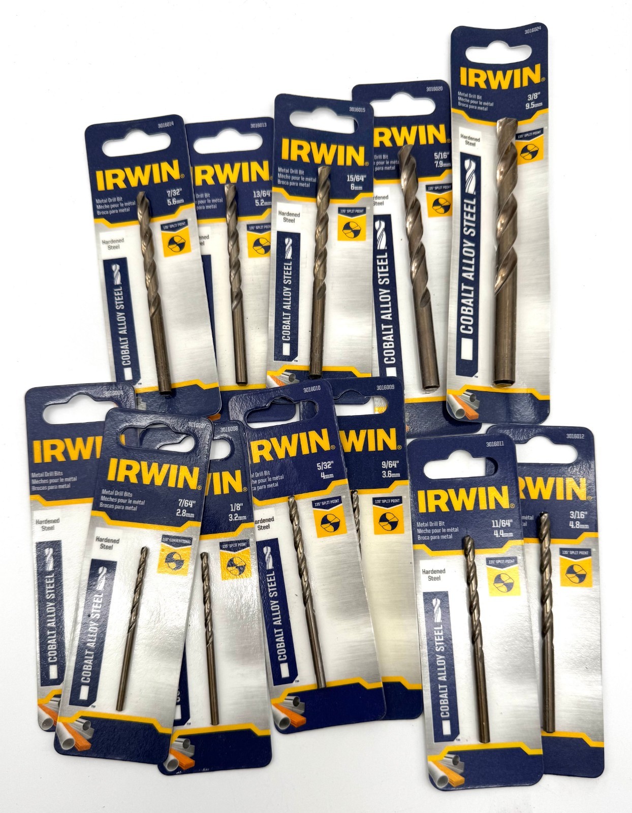2-Pack NEW IRWIN Cobalt Alloy Steel Drill Bit – SELECT SIZE – Free Shipping