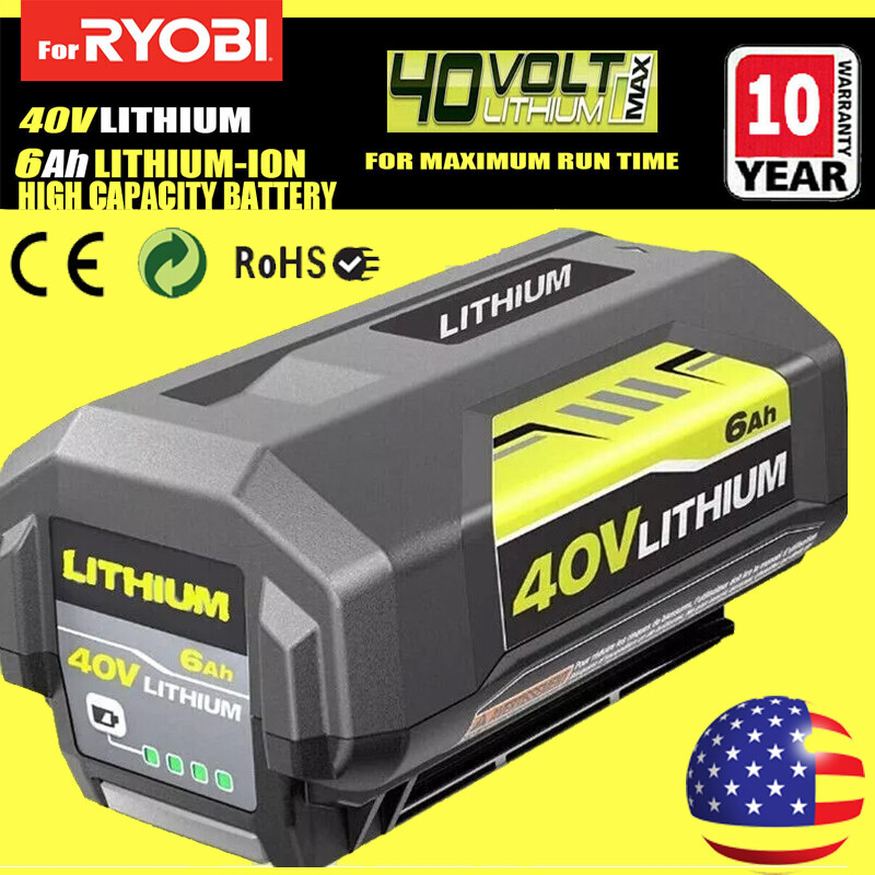 40V 6.0Ah Max Battery For Ryobi 40 Volt Lithium-ion OP4050 OP40601 High Capacity