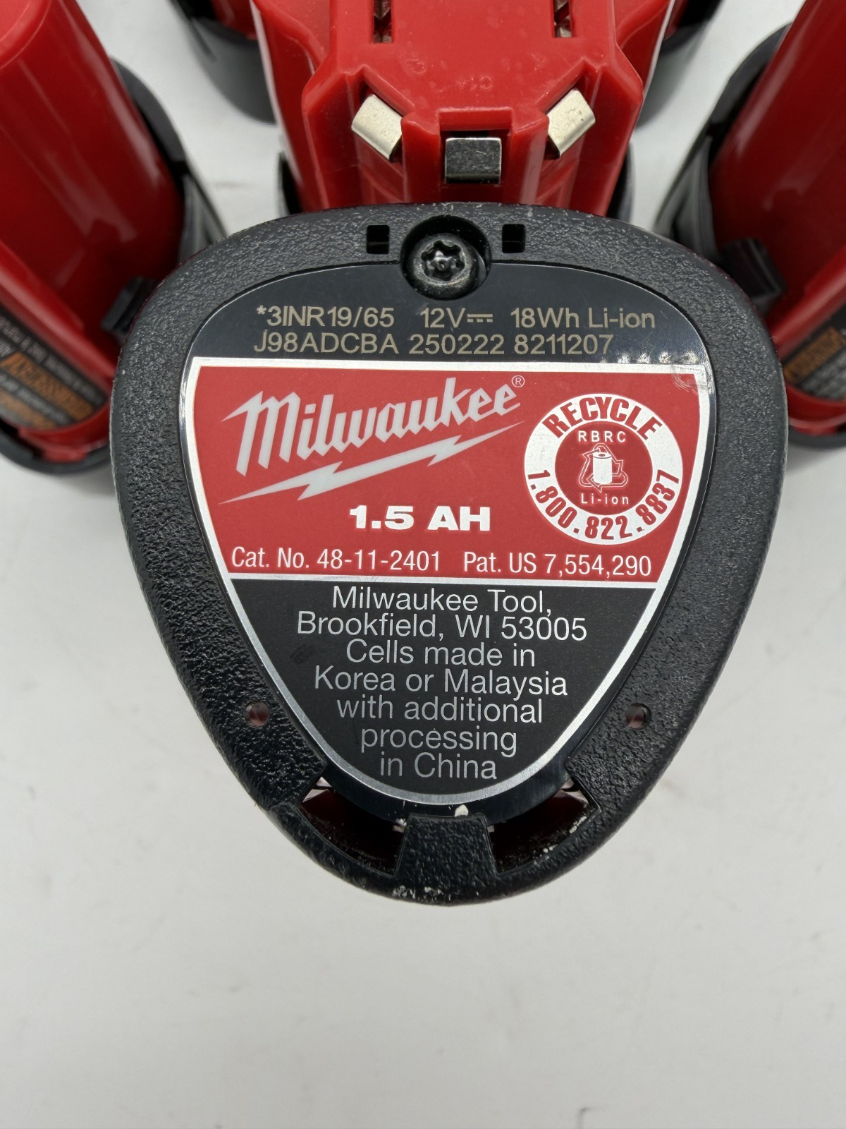 Milwaukee 48-11-2401 (Lot of 8) M12 1.5Ah 12V Li-Ion Batteries – NEW