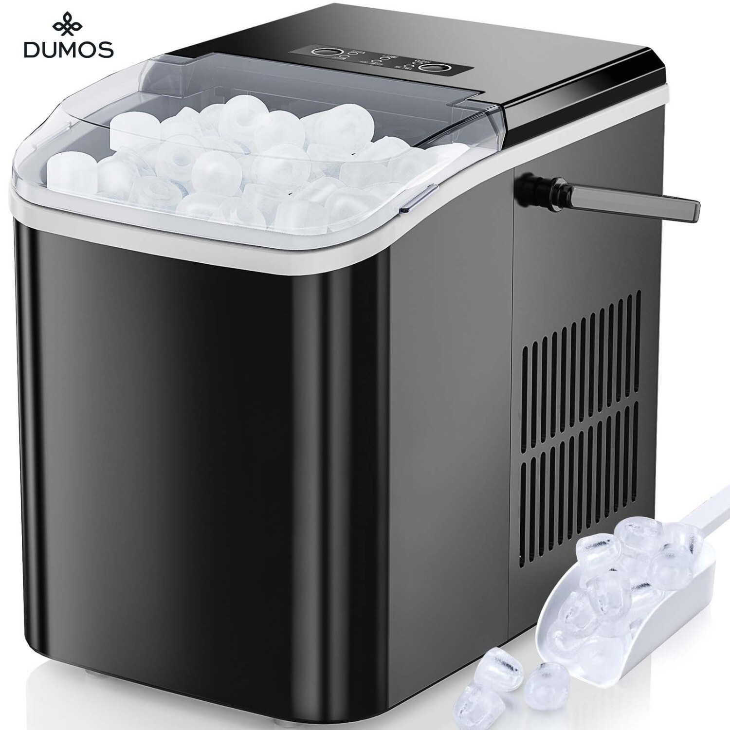 Mini Portable Ice Maker with Handle,Self-Cleaning,26lbs/24hrs,9 Cubes in 6 Mins