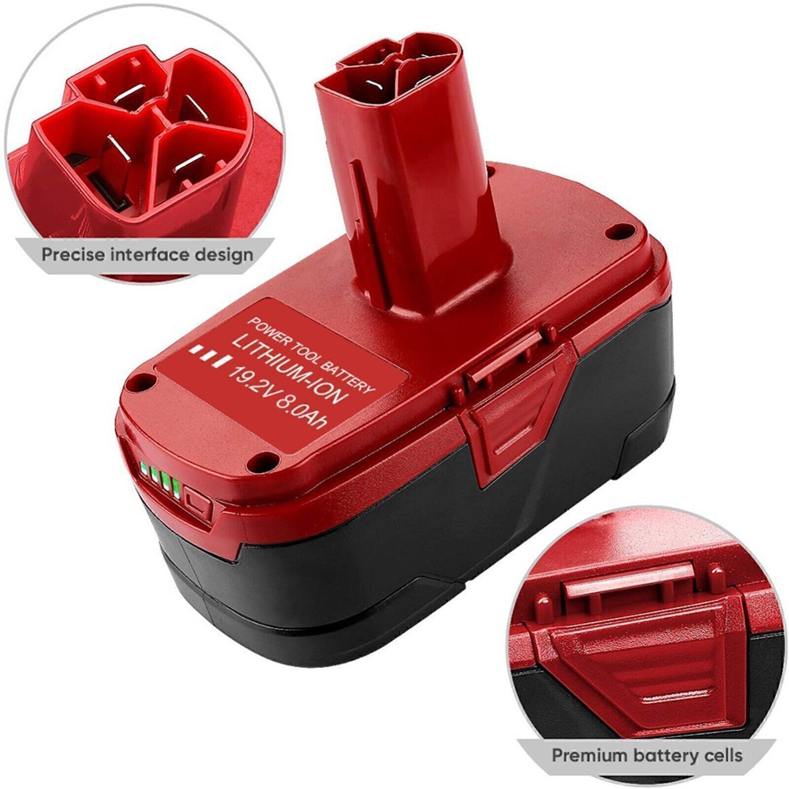 1-4X 8.0AH For CRAFTSMAN 19.2VOLT C3 LITHIUM DIEHARD BATTERY 315.PP2011 11375