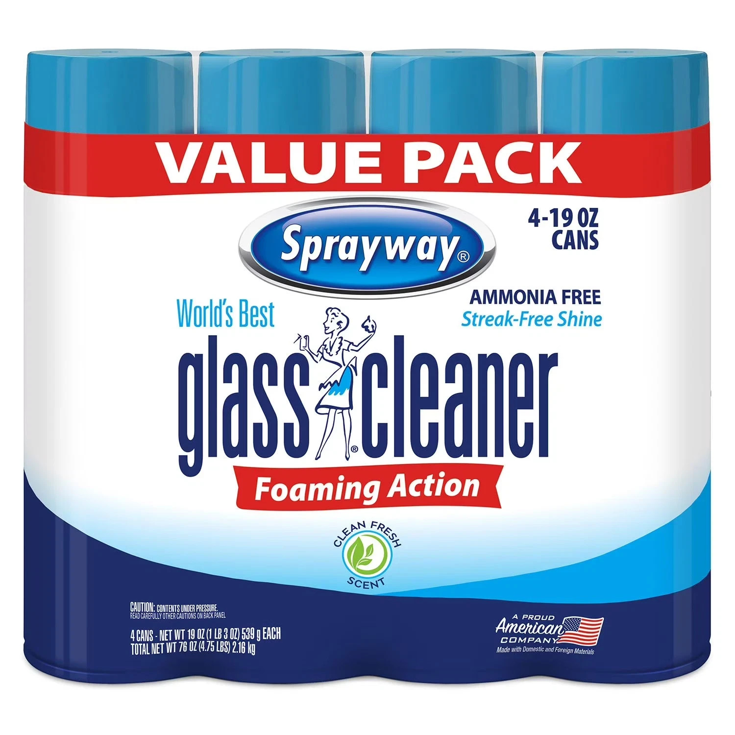 Sprayway Glass Cleaner 19 Ounce Pack of 4 Streak Free Shine – FREE SHIPPING