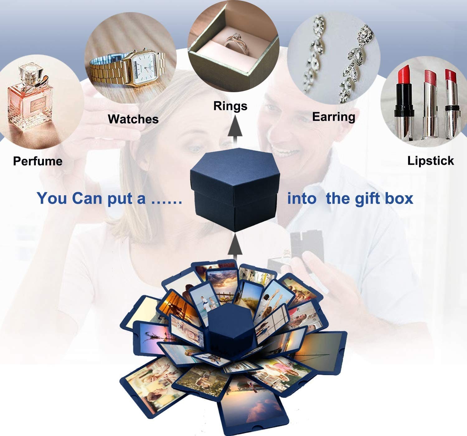 Explosion Box 16.7in x 14.2in DIY Gift Box with 6 Faces – Perfect