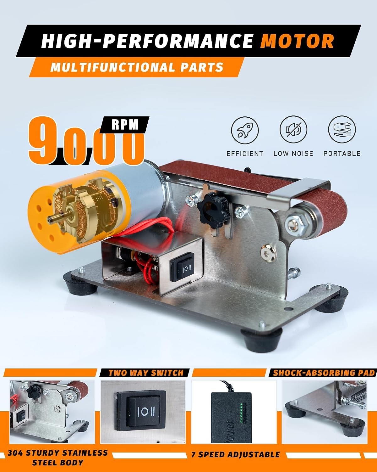Mini Belt Sander, Electric Small Sander Knife Sharpener, Compact Design .