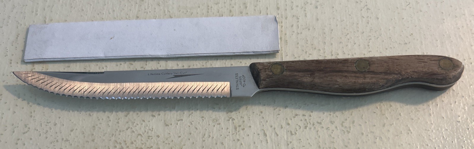 Vintage Lifetime Cutlery Jet Cut Stainless Japan D-400 Steak Knife