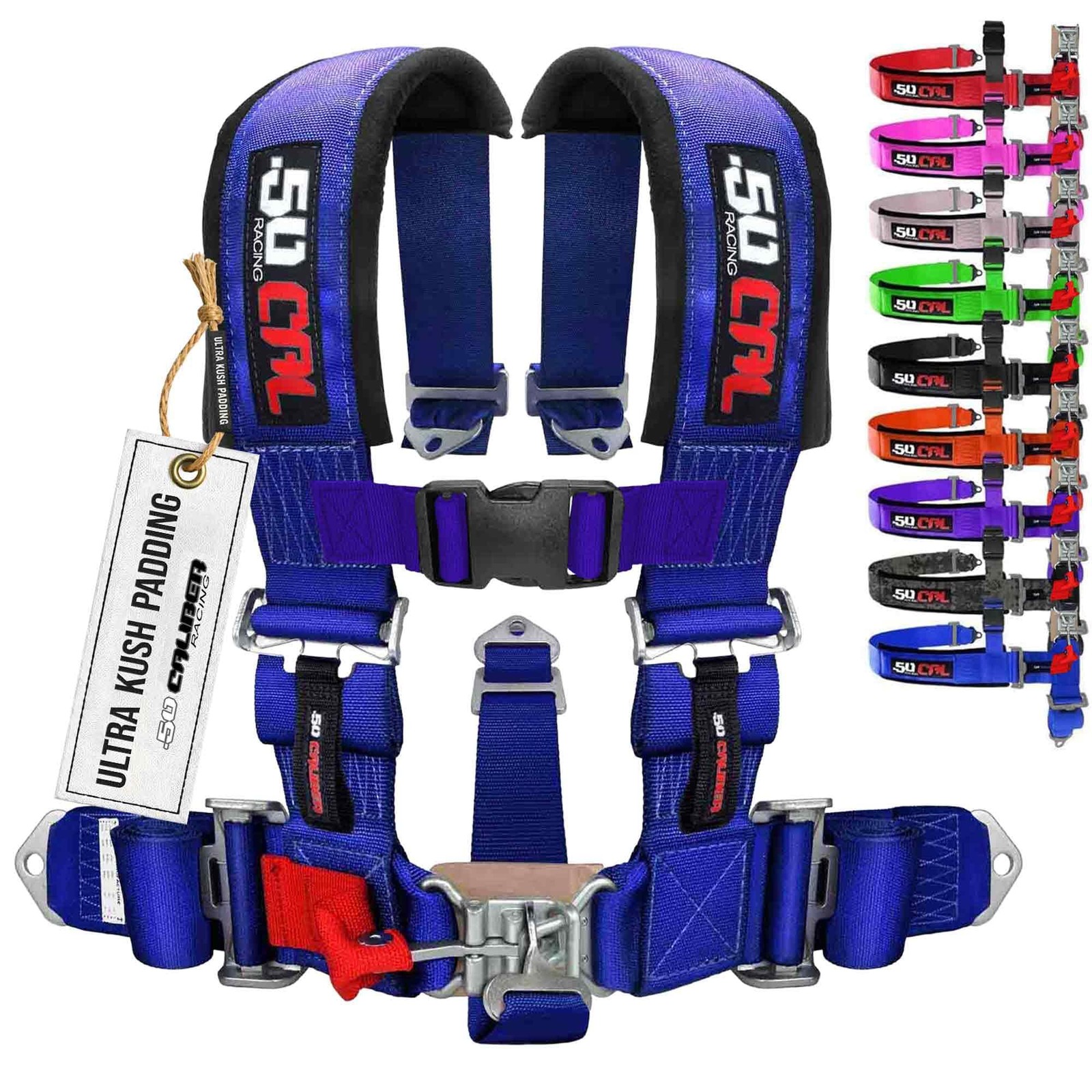 1pc Blue 5 Point Harness for Bucket Seat, Latch Release, 9 Color Options, Rac…