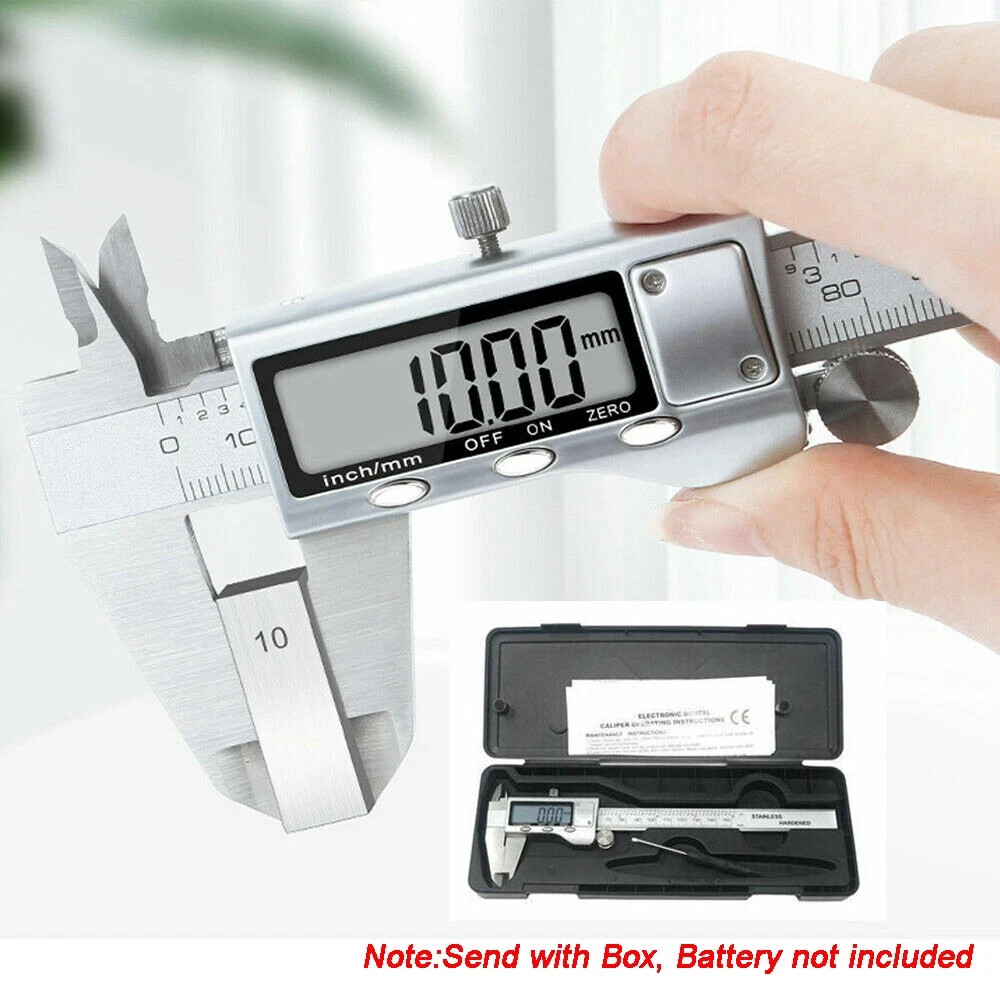 Digital Caliper Micrometer LCD Gauge Vernier Electronic Measuring Tool 6″ 150mm