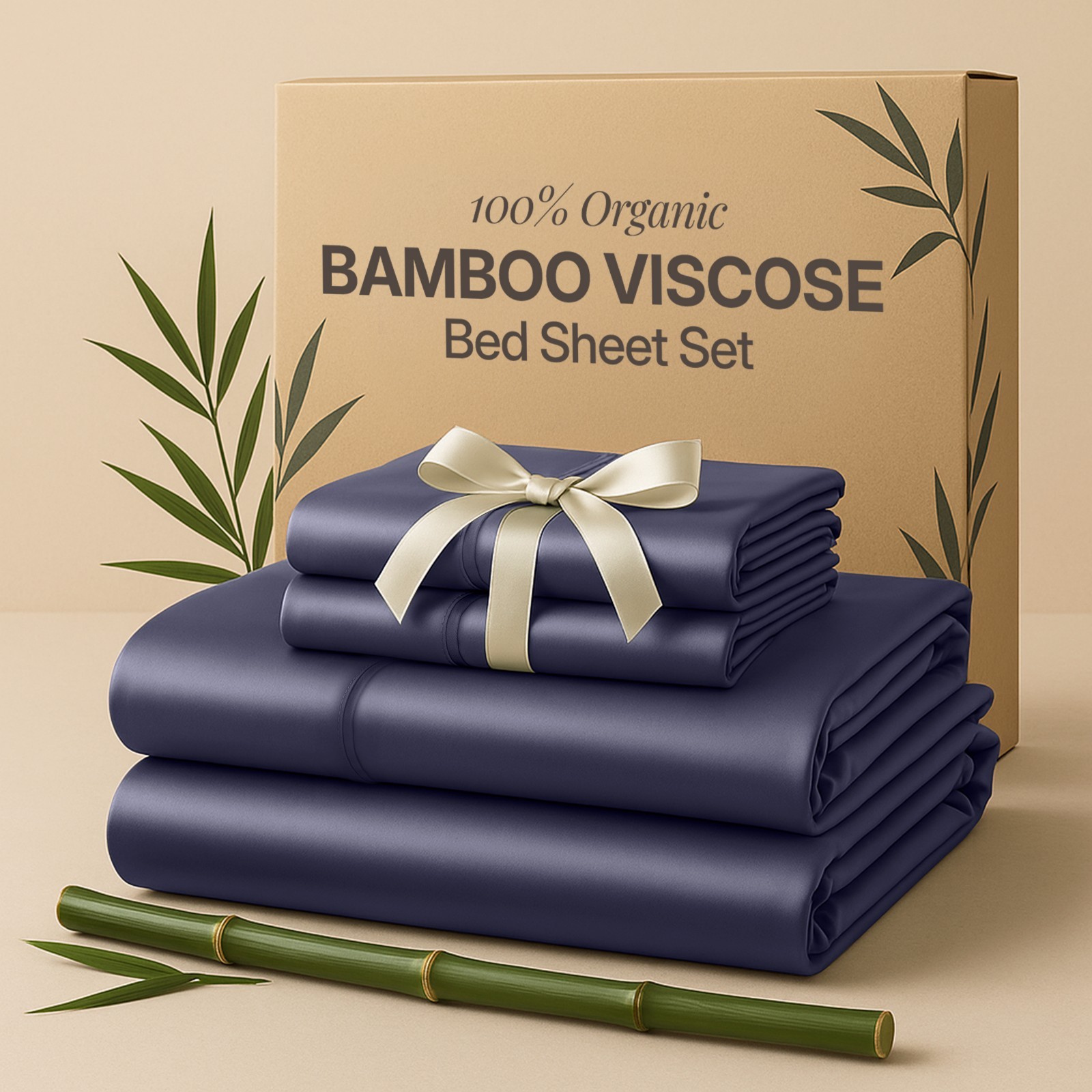 4PC Sheet Set 100% Bamboo Viscose Cooling Deep Pocket Luxury Soft Bed Sheets