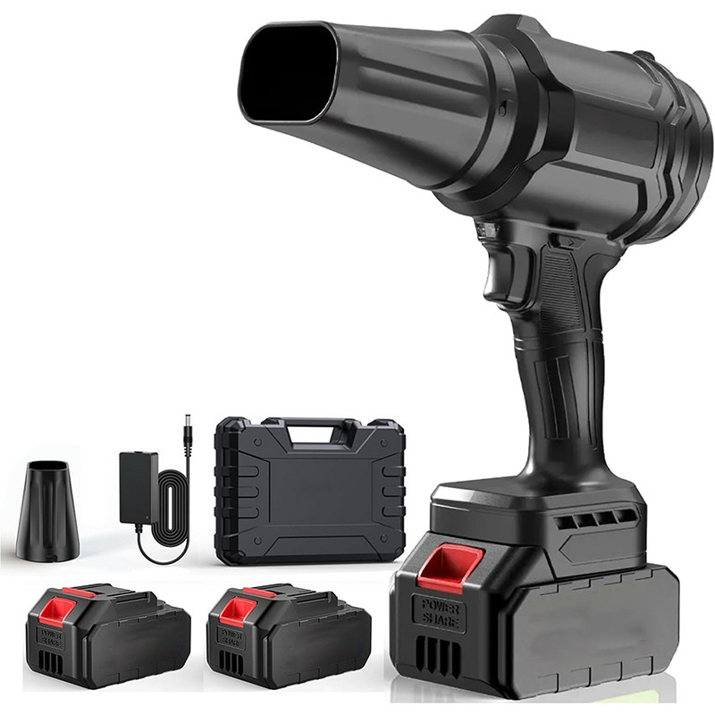 Powerful Electric Cordless Leaf Blower with 2 Batteries + Charger, 500,000 RPM
