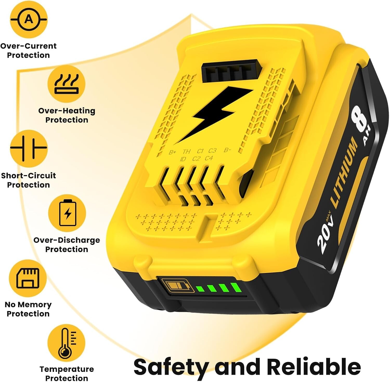 2PACK 10PACK For DeWALT DCB210-2 20V MAX XR 10.0 AH Lithium-Ion Battery DCB210