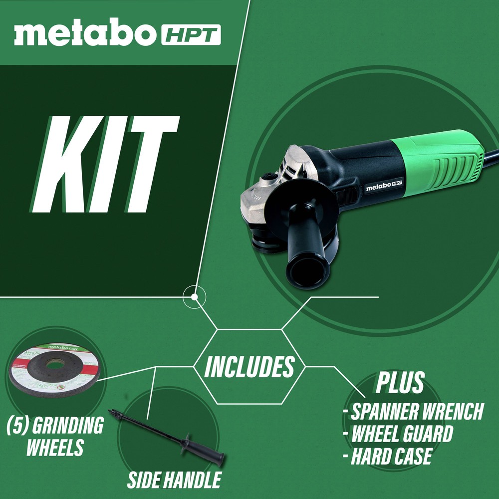 Metabo HPT G12SR4 6.2 Amp 4-1/2 in. 10,000 RPM Spinde Lock Angle Grinder New