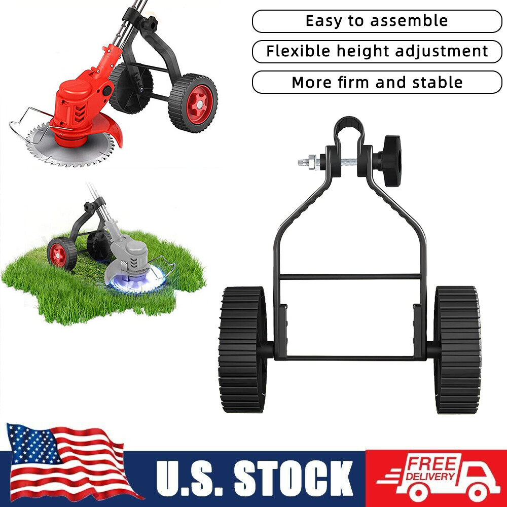 Universal Grass Rope Trimmer Weeder Stabilizing Adjustable Support Wheel Set NEW