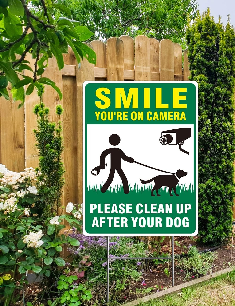 Clean UP After Your Dog Signs, 2-Pack 13″x10″ Double-Sided Pick Up After Your Do