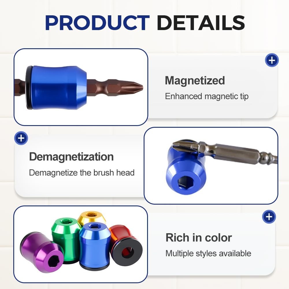 5Pcs Strong Magnetic Screw Ring, Universal Magnetic Screw Holder for Drill