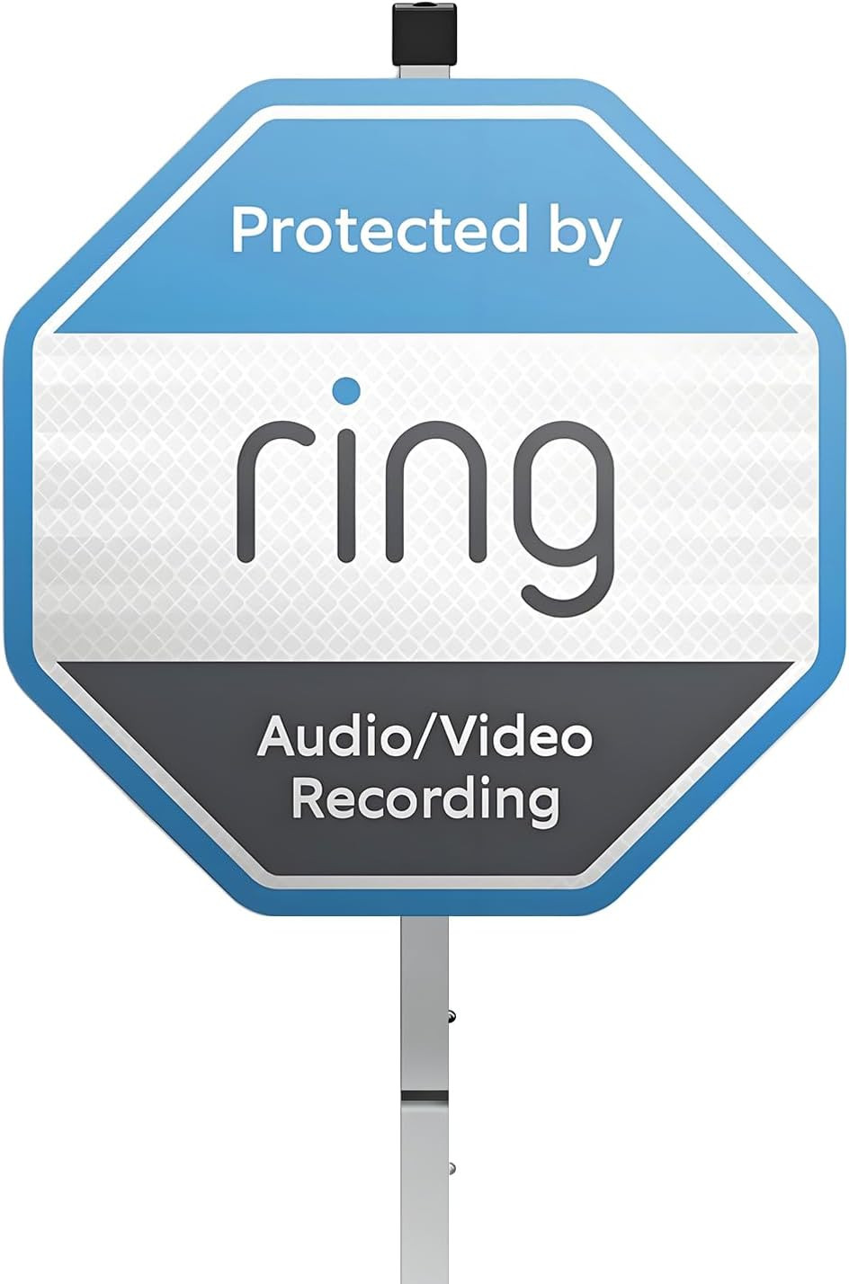 Reflective Security System Yard Sign with Stake, Aluminum