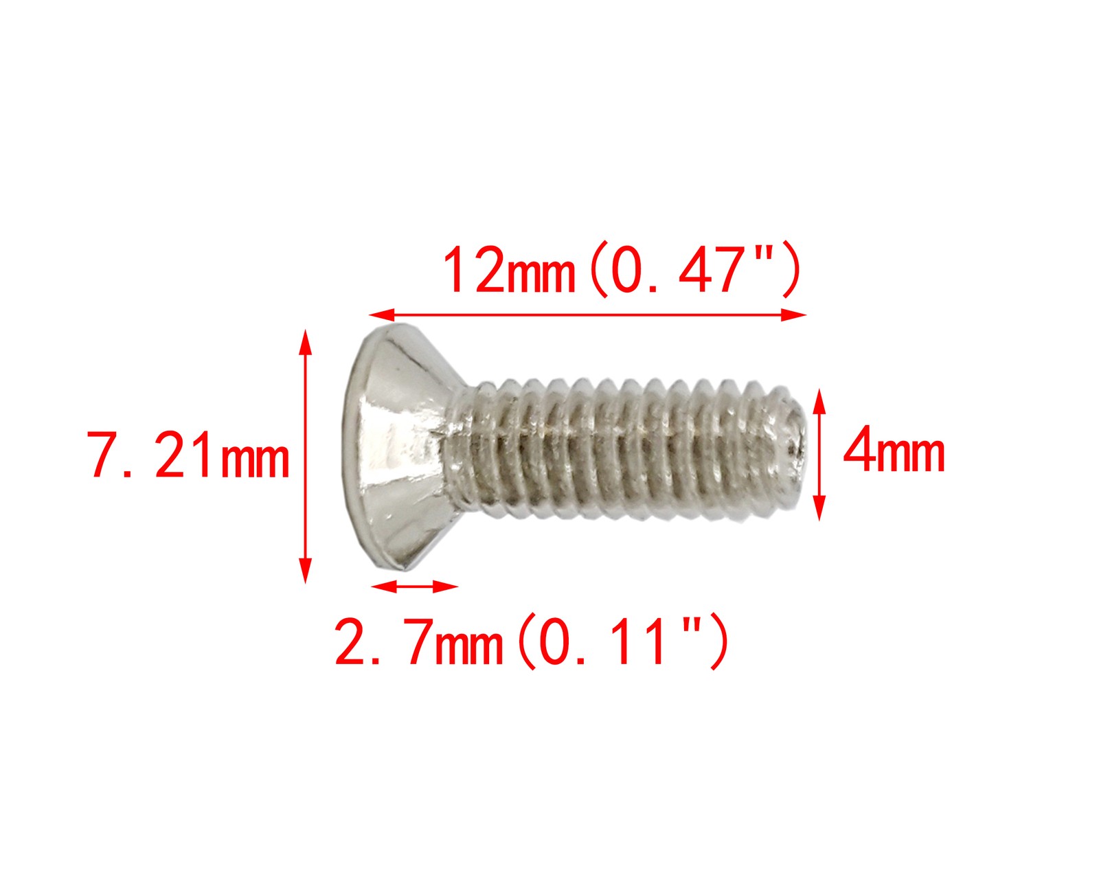 100PK M4 X 12mm – Phillips Flat Head Machine Screw (Countersunk) Carbon Steel