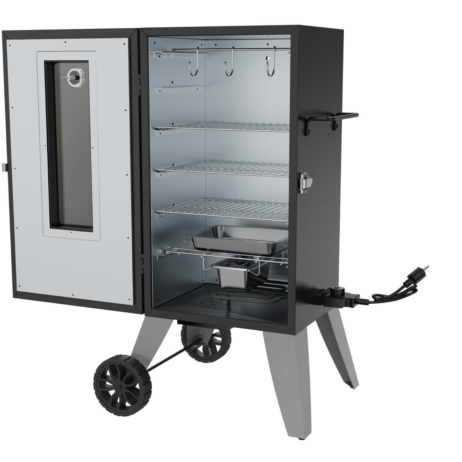 Royal Gourmet 28-Inch Electric Smoker With 3 Smoking Racks/ Clear Viewing Window