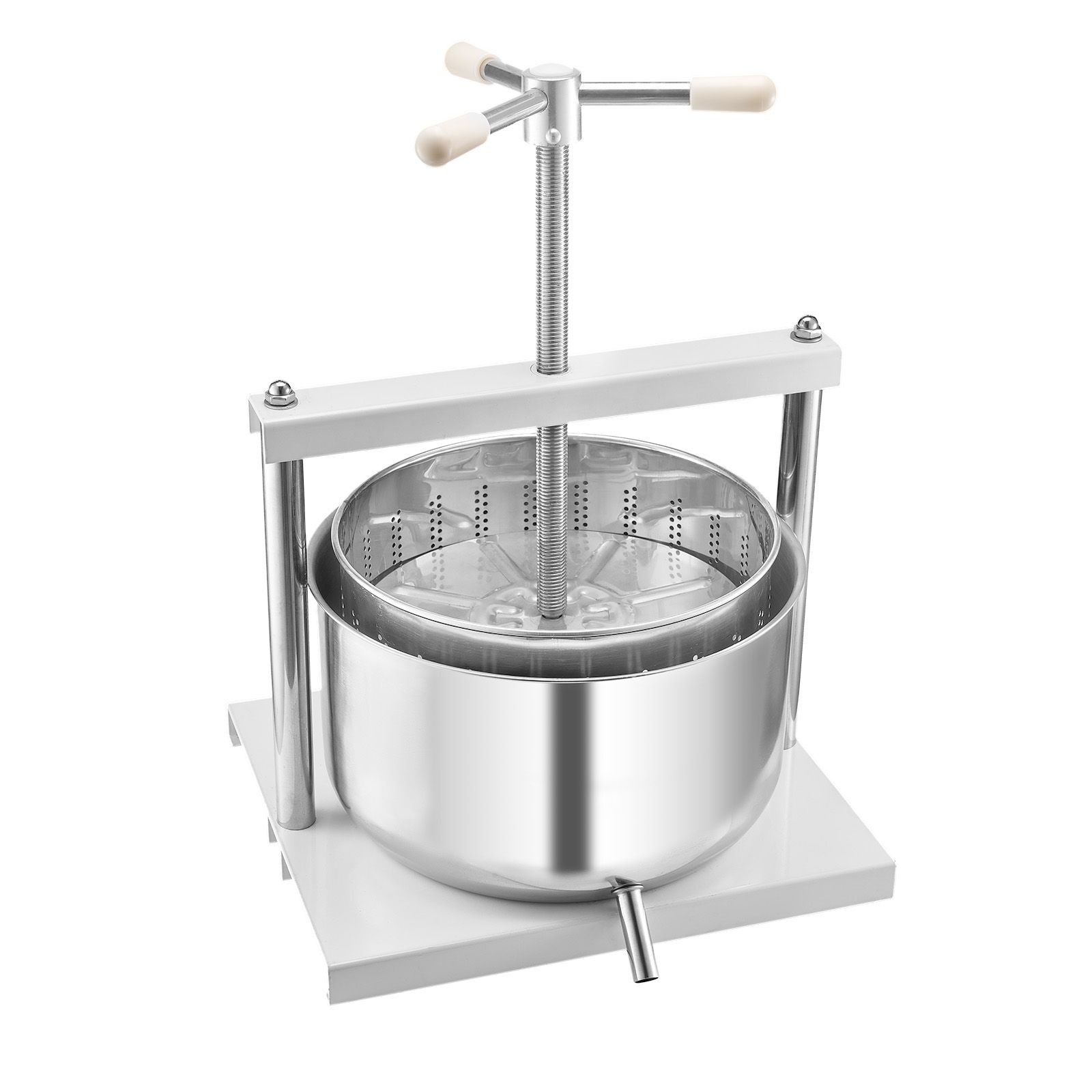 3.17 Gal Fruit Wine Press, 2 Stainless Steel Barrels, Manual Juice Maker for
