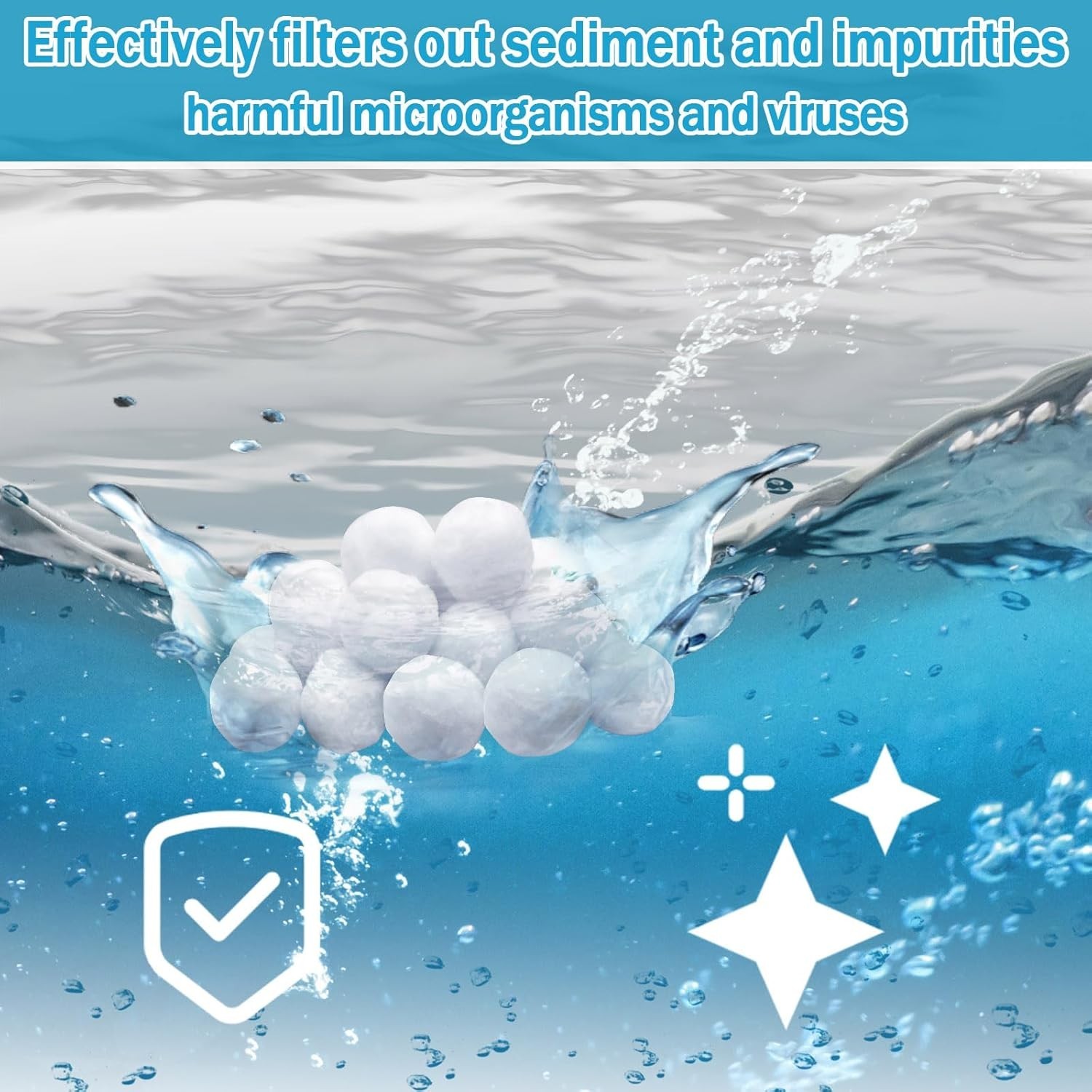 Efficient 1.6 lbs Reusable Pool Filter Media Balls: Replace 50 lbs Sand Easily