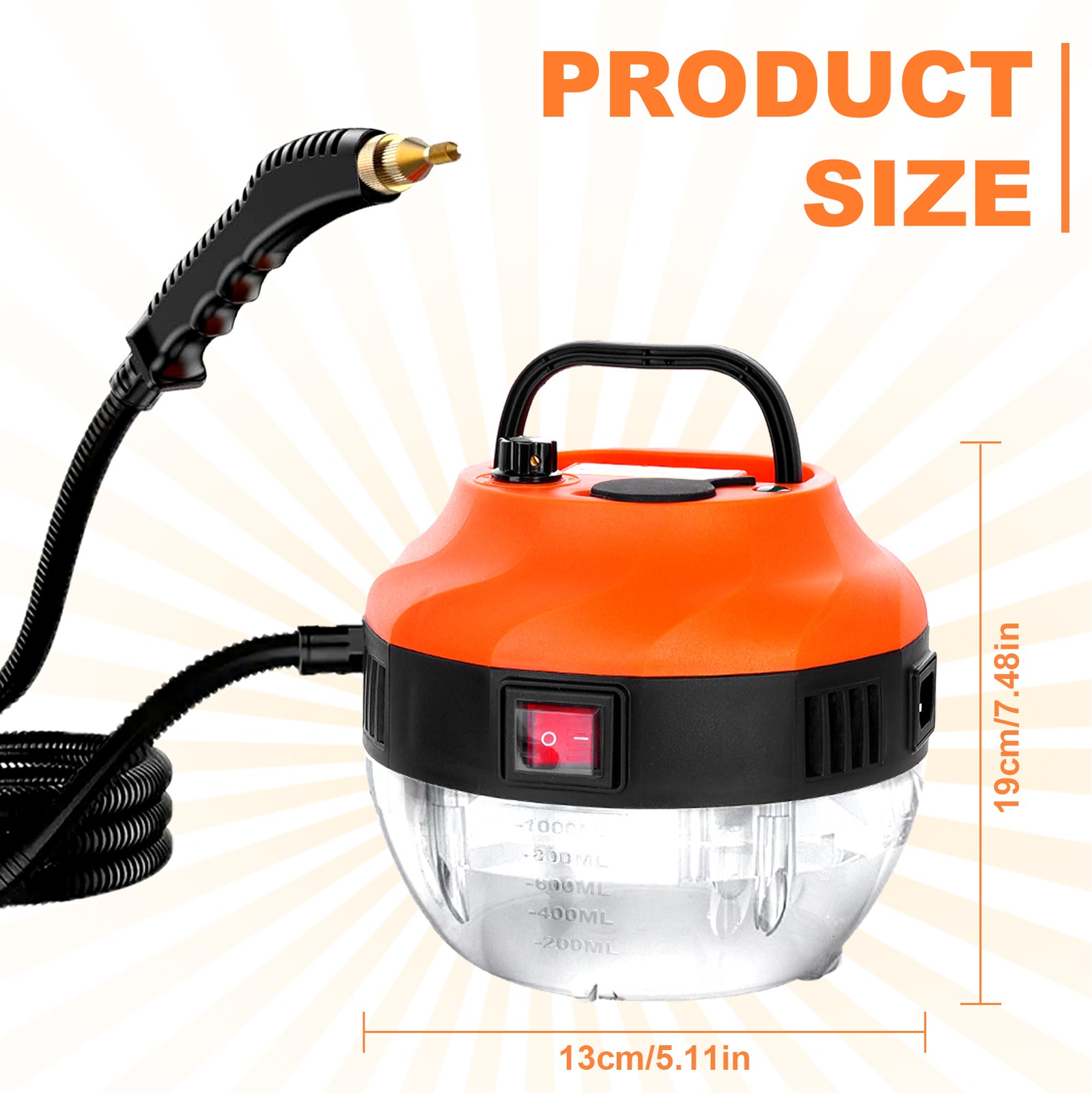 3800W Heavy-Duty High-Pressure Steam Cleaner Machine for Household&Car Cleaning