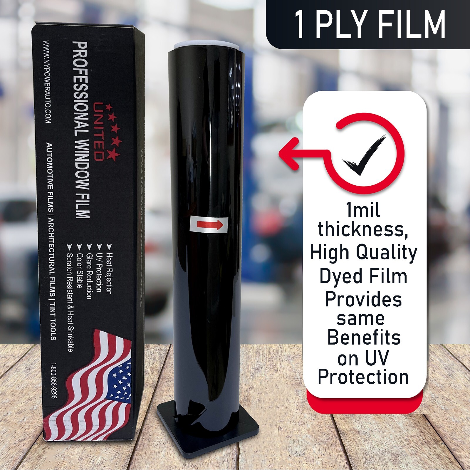UNITED Window Tint Roll Standard Black Color For Car Truck Home Any Size & Shade