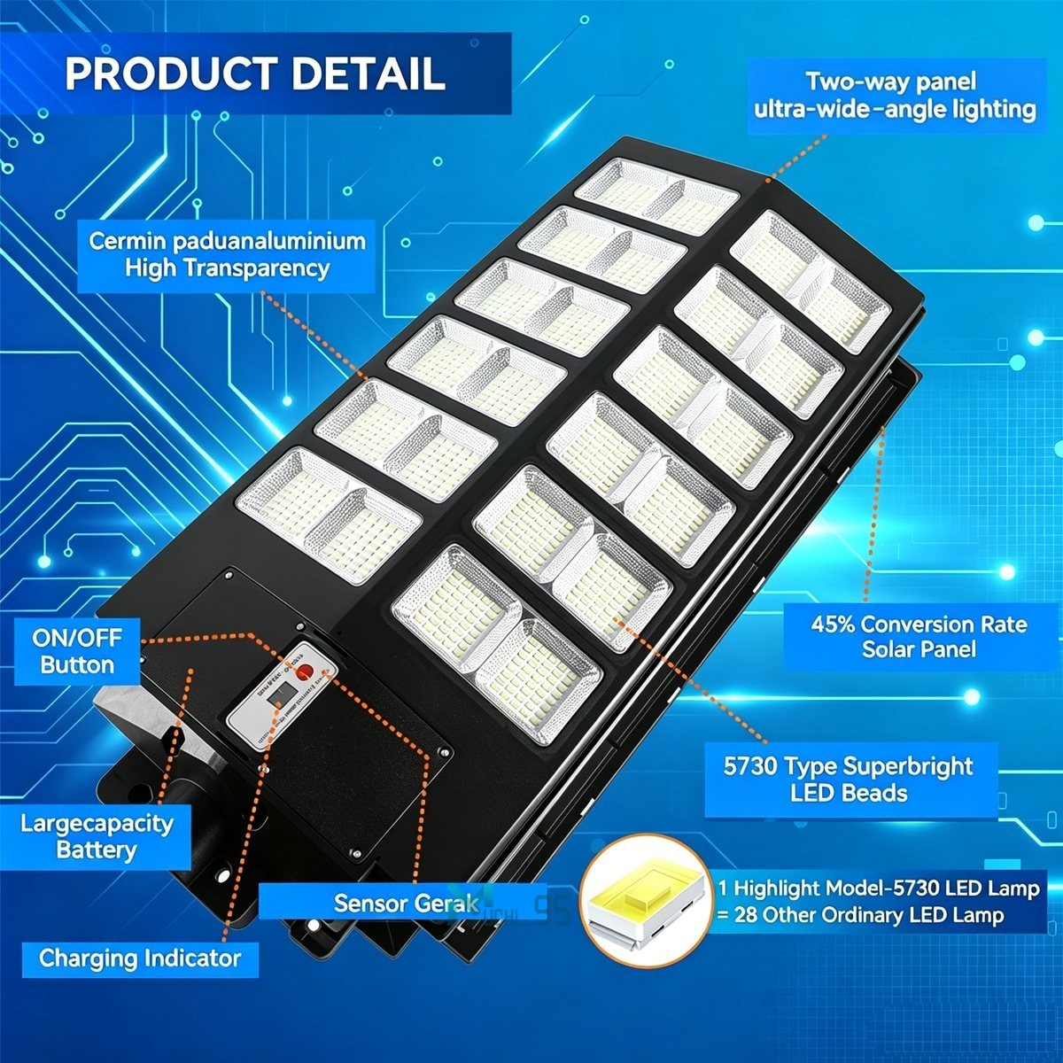 11000W Commercial Super Large Solar Street Lights Outdoor Dusk to Dawn Aluminium