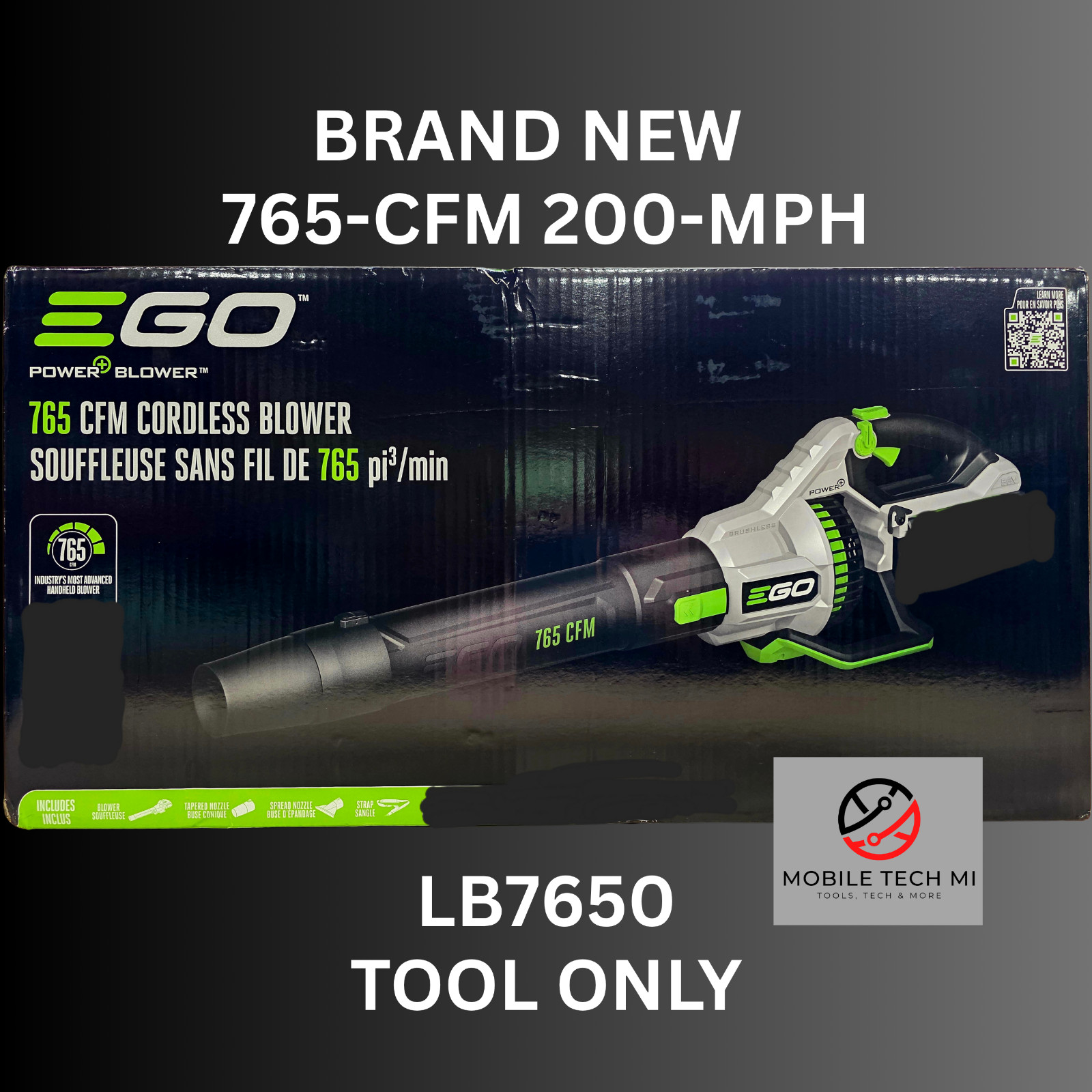 EGO POWER+ 56V 765 CFM Leaf Blower LB7650 200 MPH Cordless Brushless Tool Only