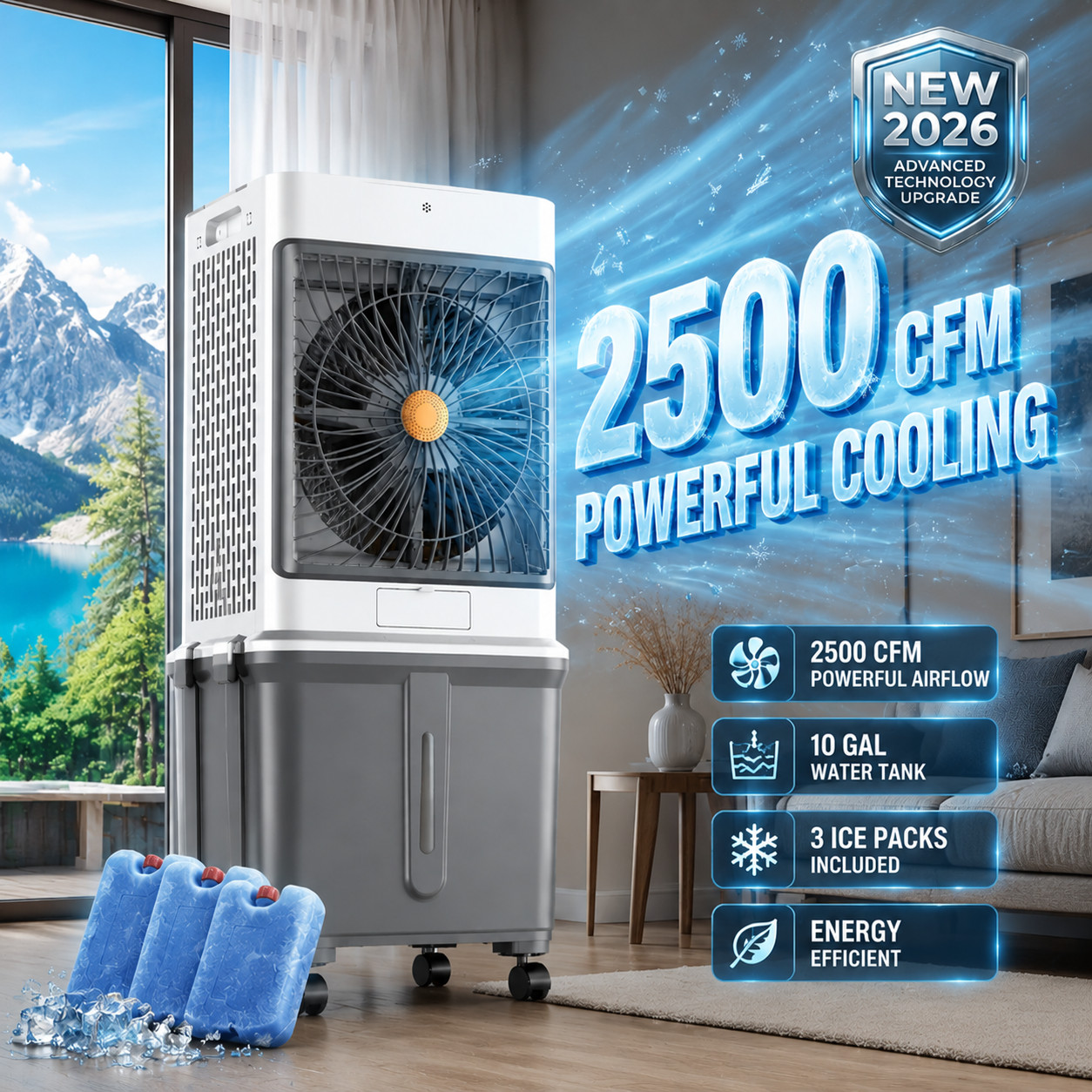 Portable Air Conditioners 10Gal Evaporative Swamp Cooler with Remote Control
