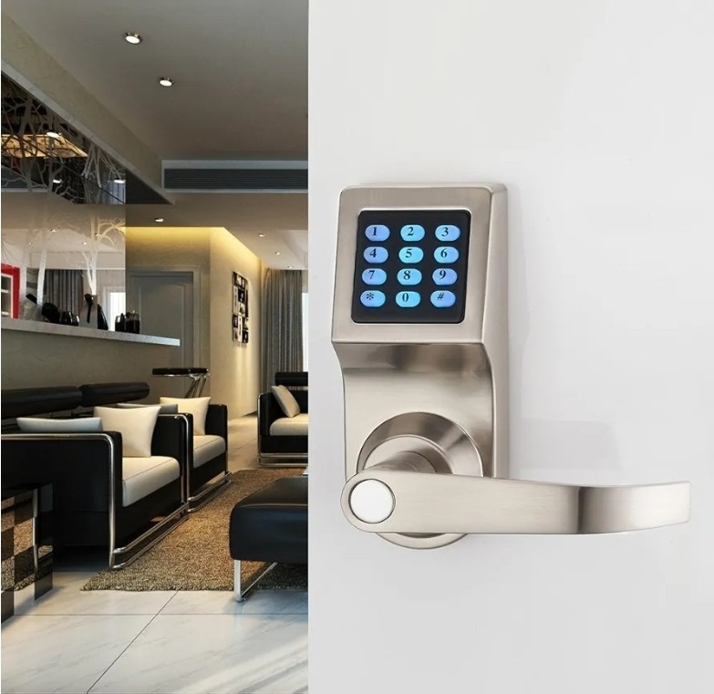 Digital Door Lock,Unlock with Remote Control, M1 Card, Code and Key,Handle… 8