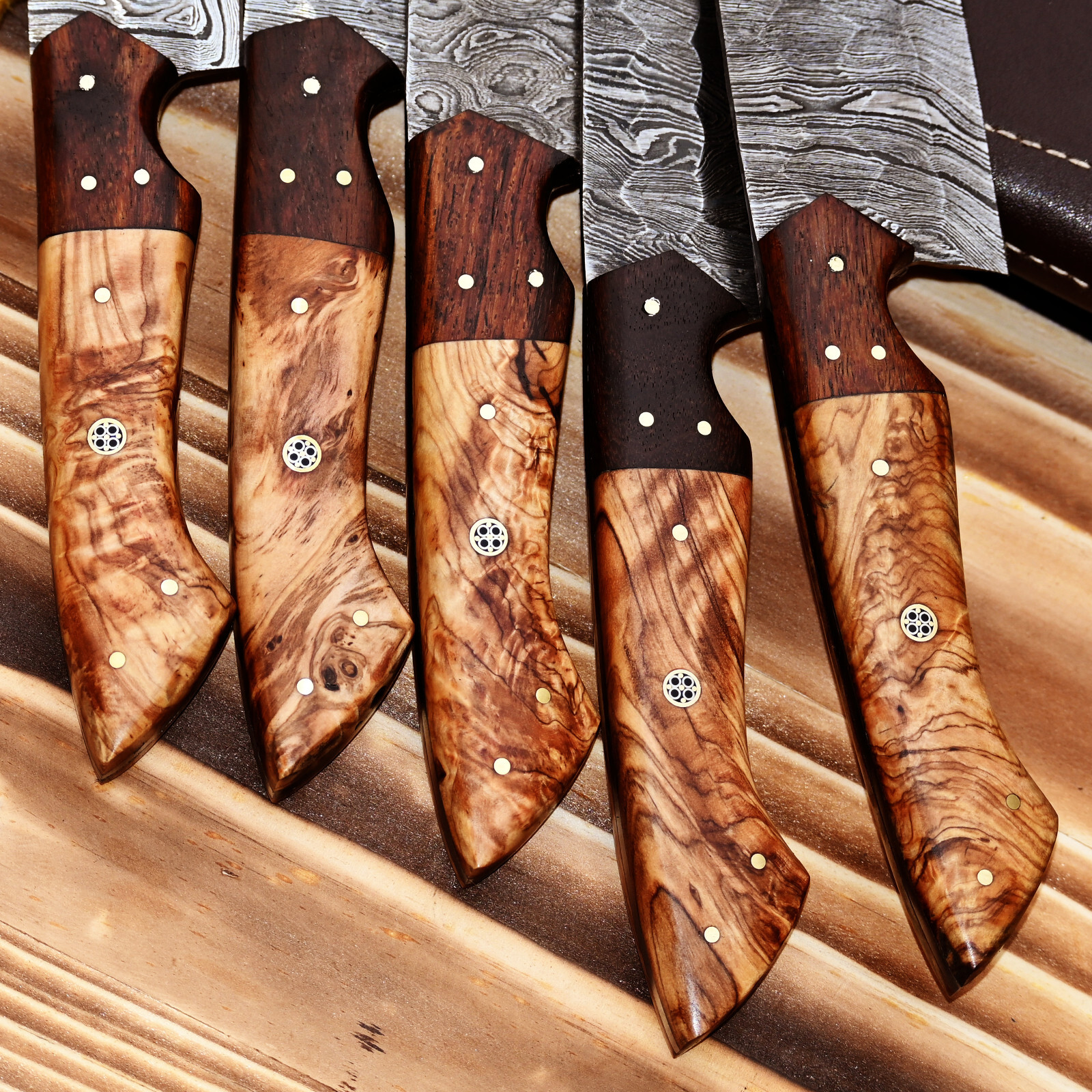 Custom Made Damascus Chef Knife Set Kitchen Cutlery – Hand Forged Damascus 2803