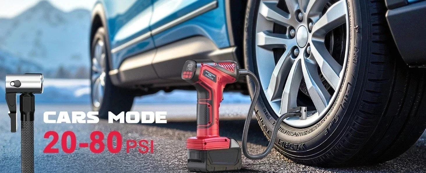 Cordless Tire Inflator Air Compressor for Milwaukee 18V Battery 150PSI Tool Only