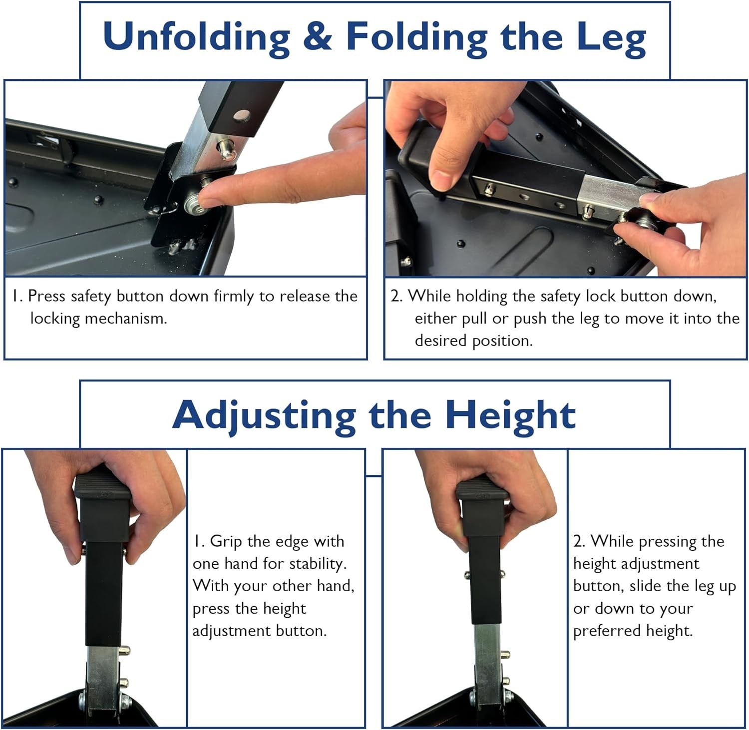 Compact Heavy Duty Step Stool with Adjustable Height & Slip Resistance
