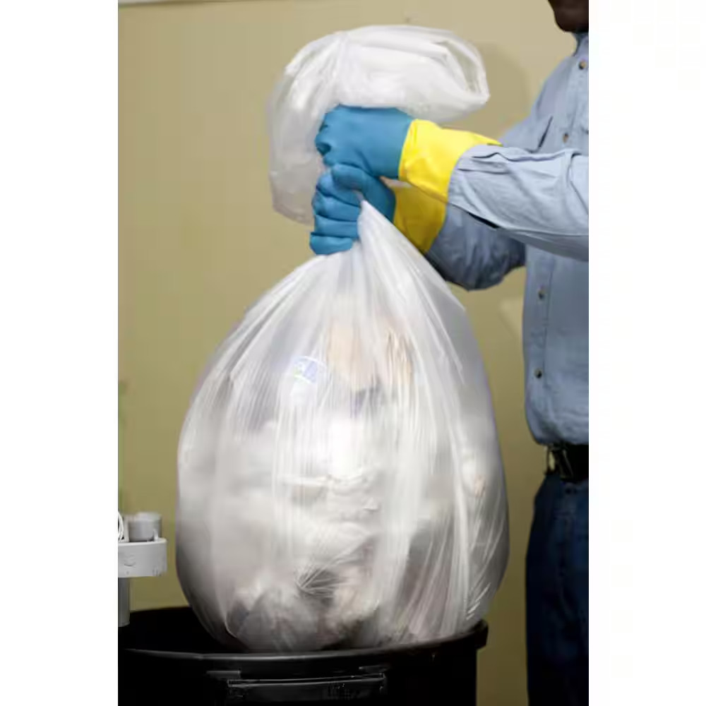 30 In. X 37 In. 30 Gal. Clear Trash Bags (Pack of 500) 8 Mic (Eq) for Janitorial