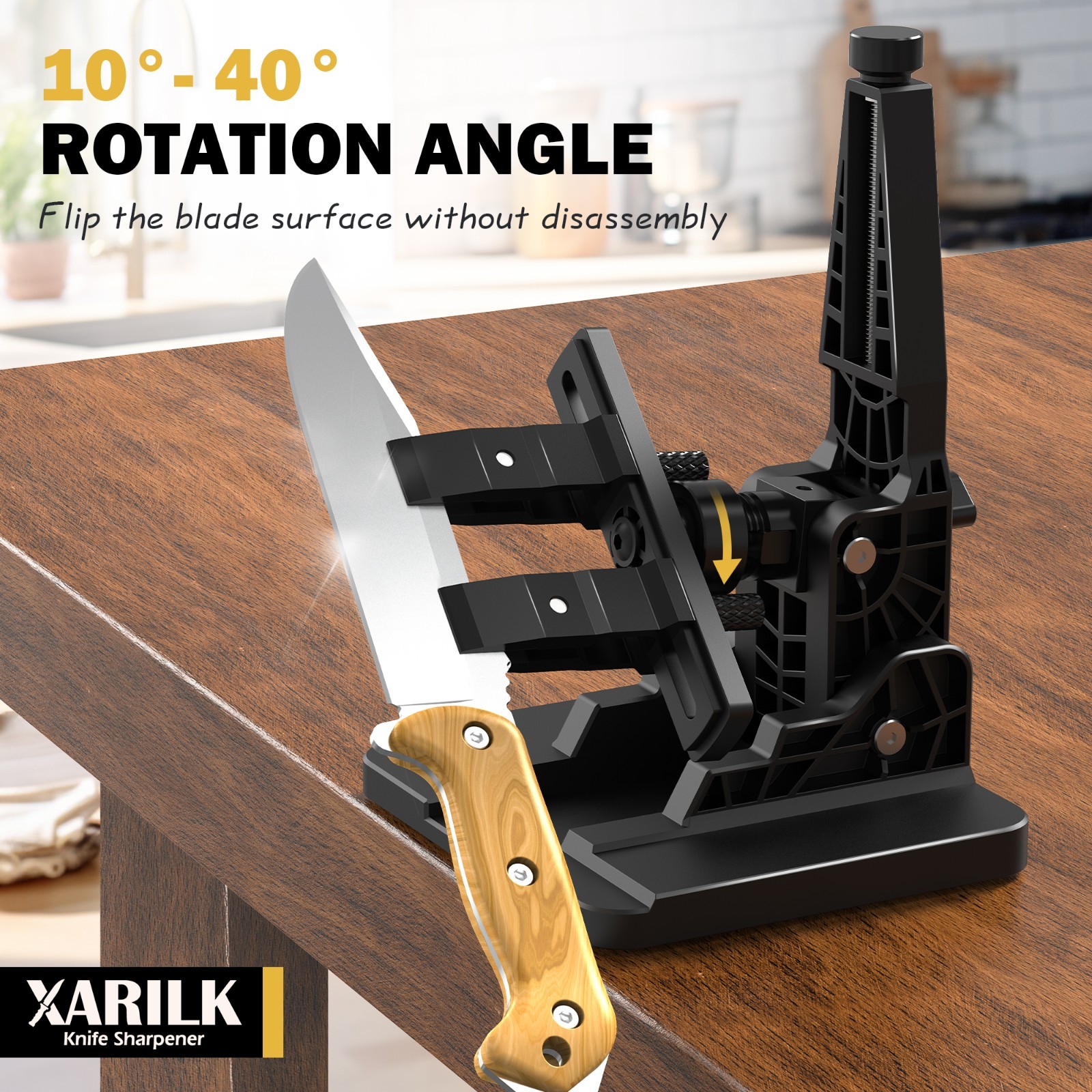 Upgraded Folding Knife Sharpener XAR-FS1, Adjustable Angle System, Diamond Stone
