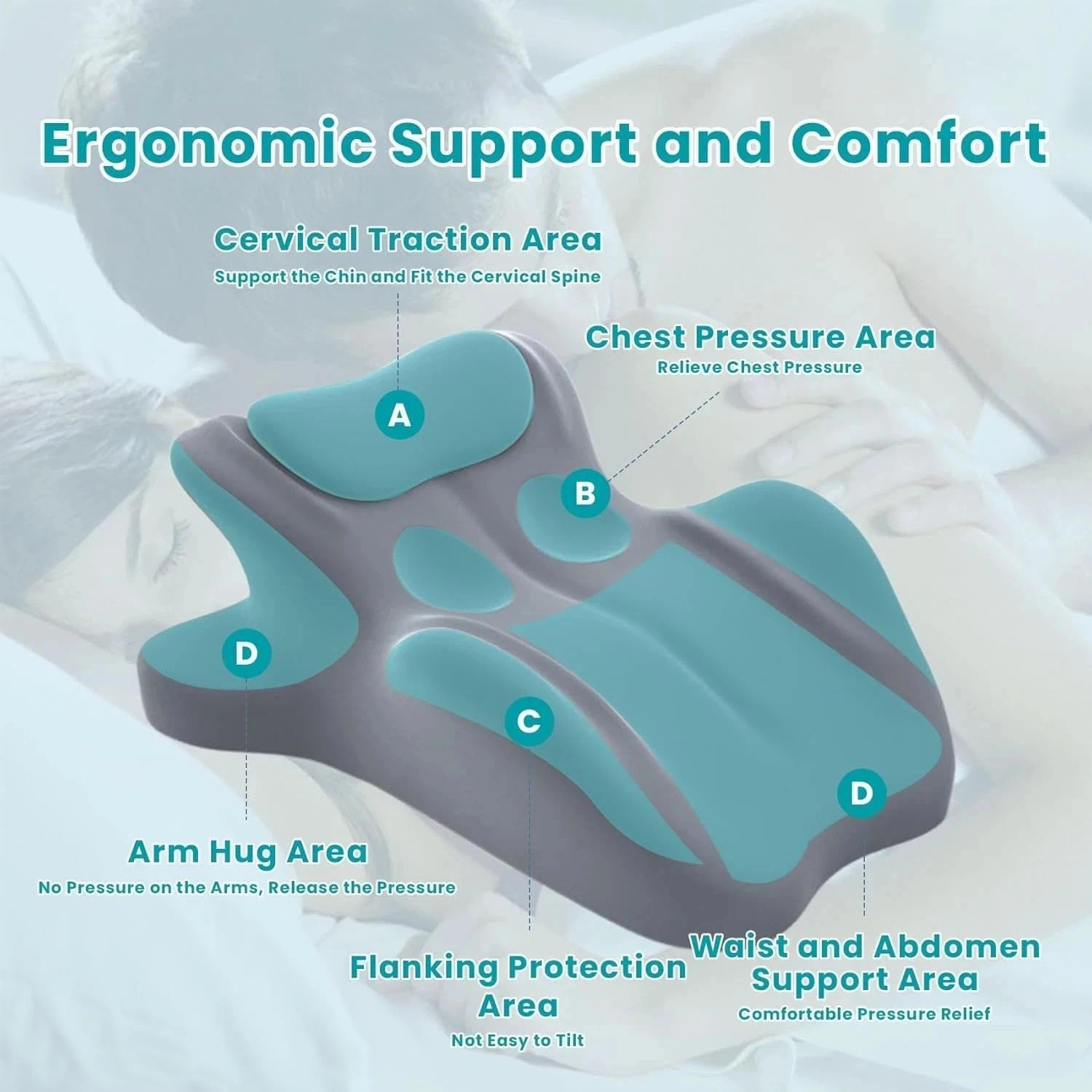 Sweet Spot Couple Pillow Couple Pillow Hip Pad Wedge Pillow Memory Foam 27°Angle