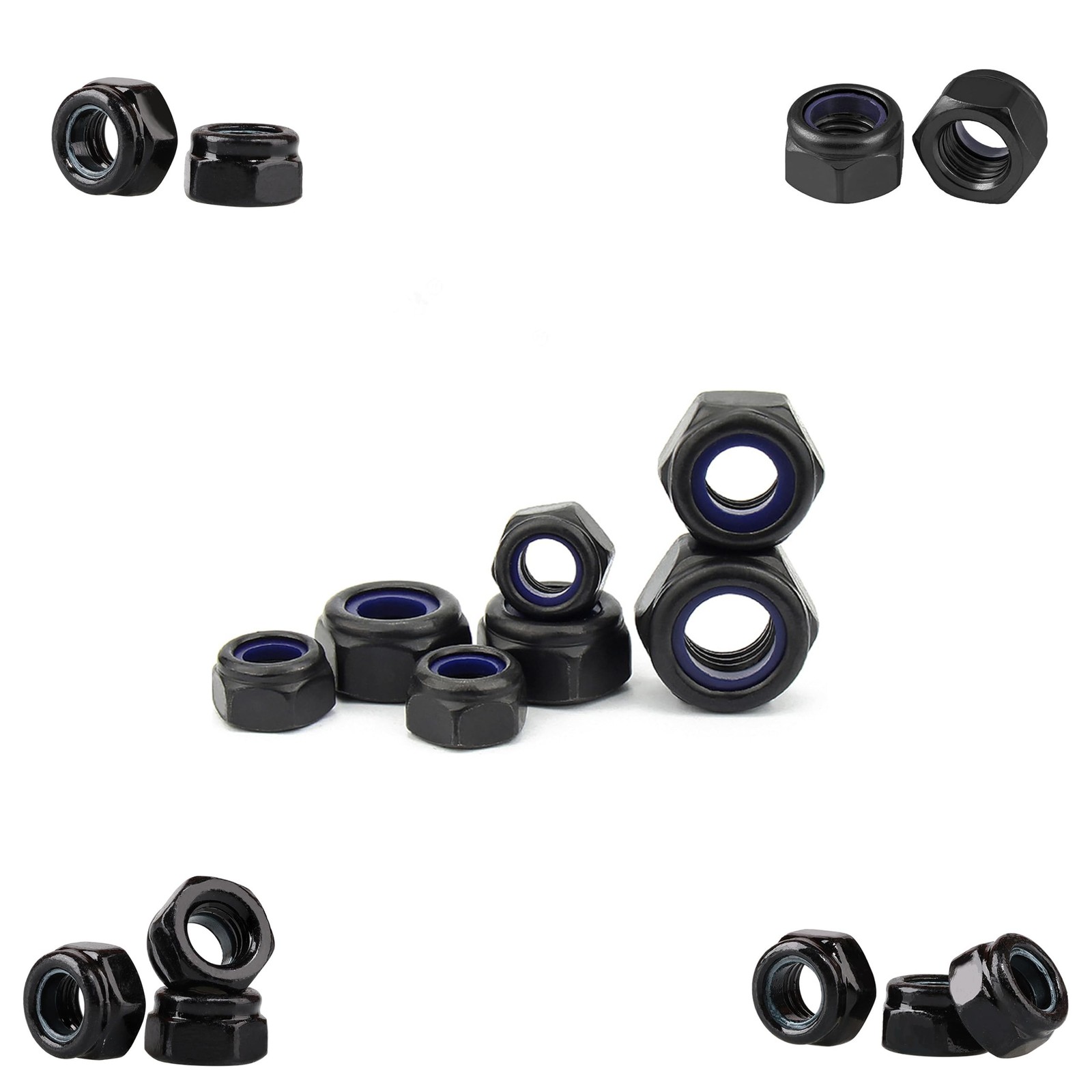 100pcs Nylon Insert Hex Lock Nuts, 10# 24 Inch Lock Nuts, 304 Stainless Steel…