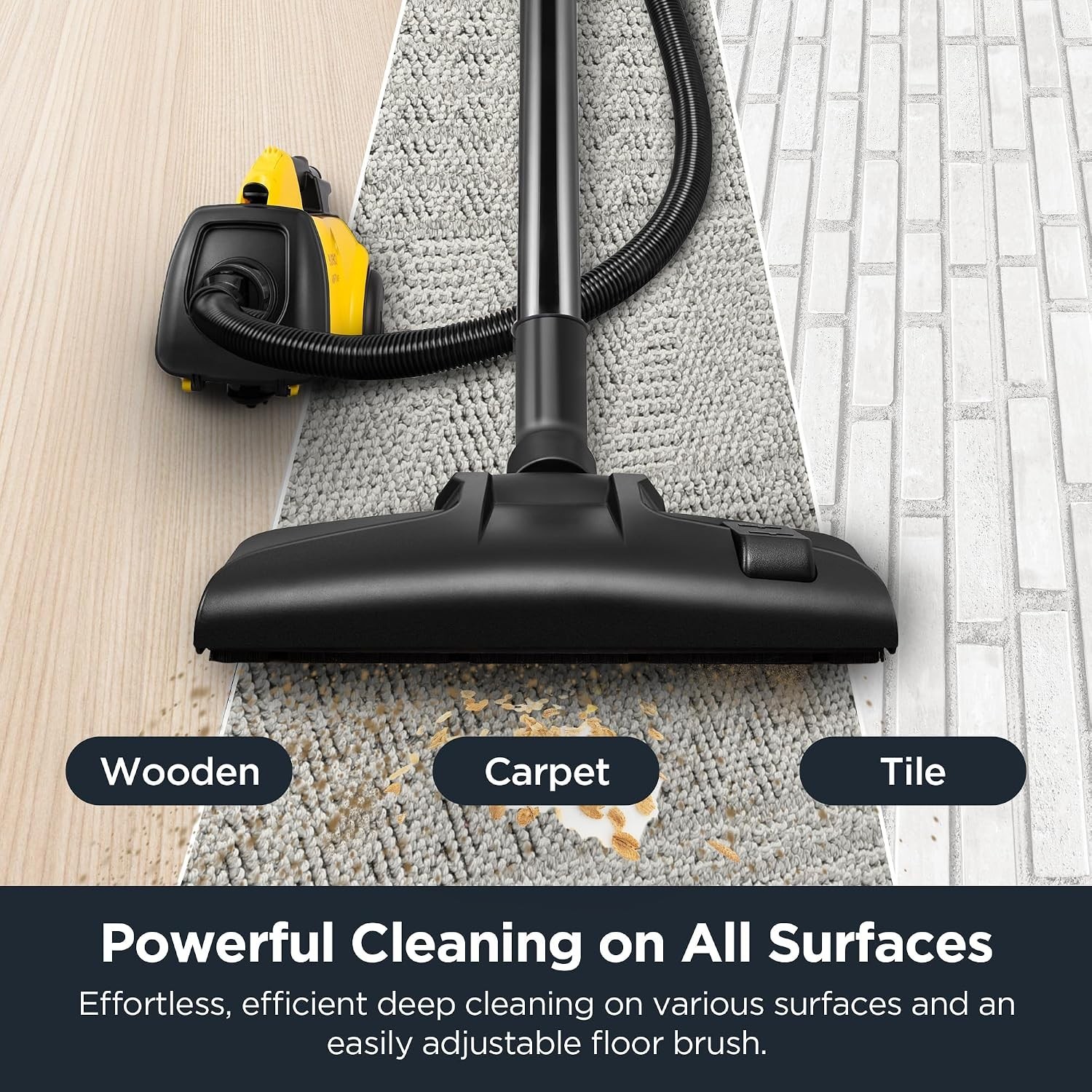 All-Floor Lightweight Canister Vacuum – 2.5L Capacity for Ultimate Cleaning