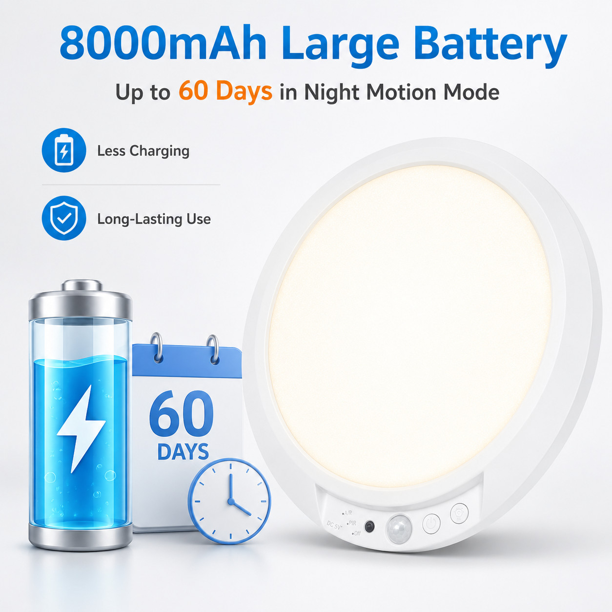 2/4 Pack Wireless Rechargeable Motion Sensor Ceiling Light with Remote Control