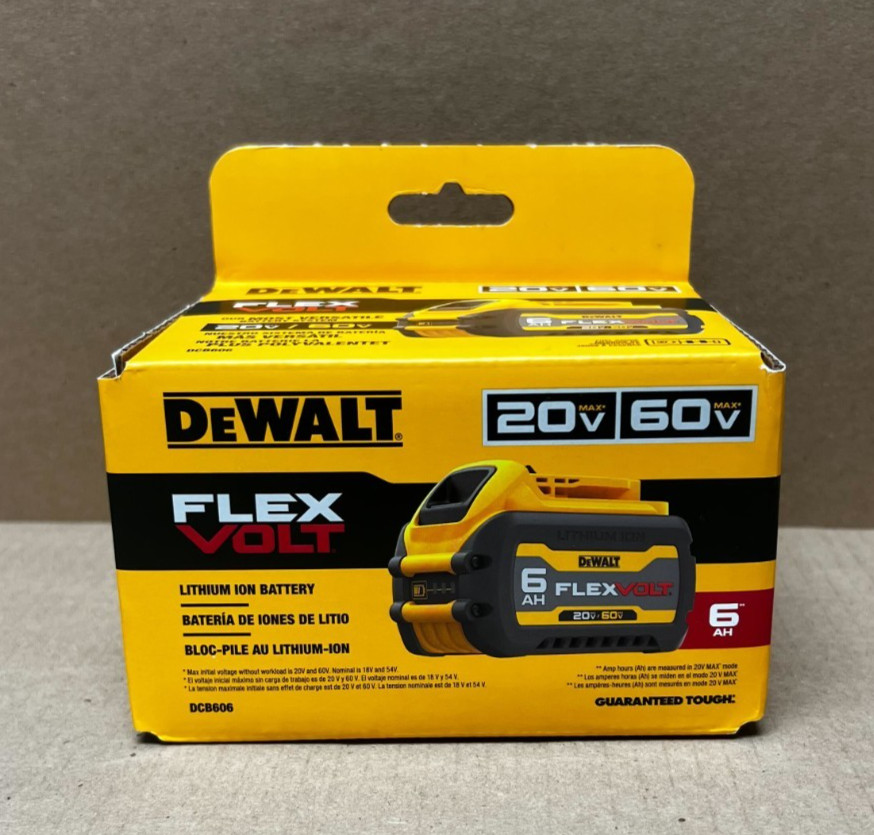 [NEW] (DCB606) DEWALT 20V MAX*/60V MAX* FLEXVOLT 6Ah Battery