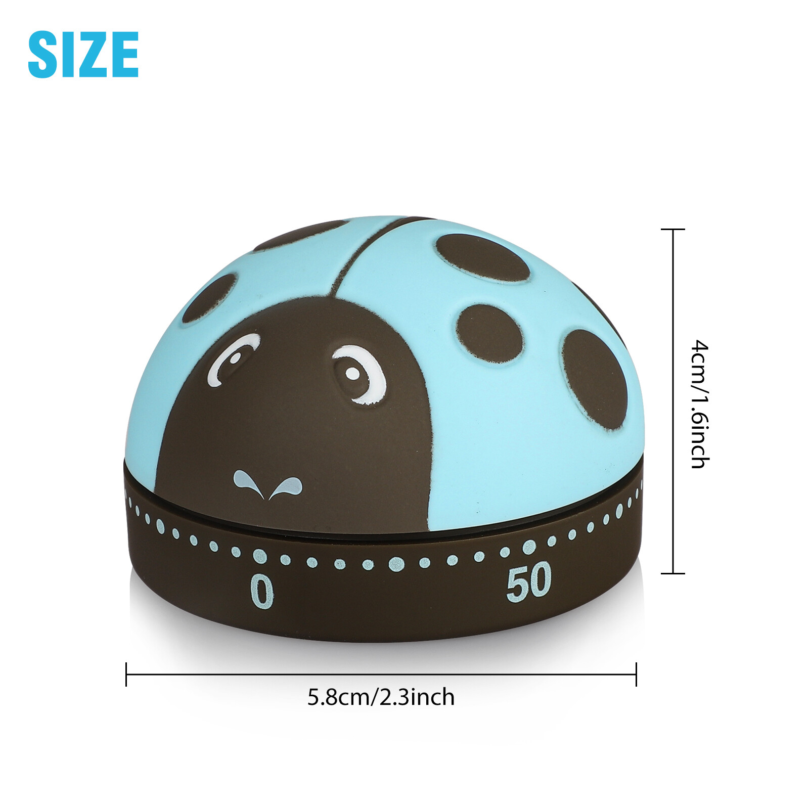 2 x Kitchen Cooking Timer Cute Cartoon Ladybug 60-Minute Analog Mechanical Alarm