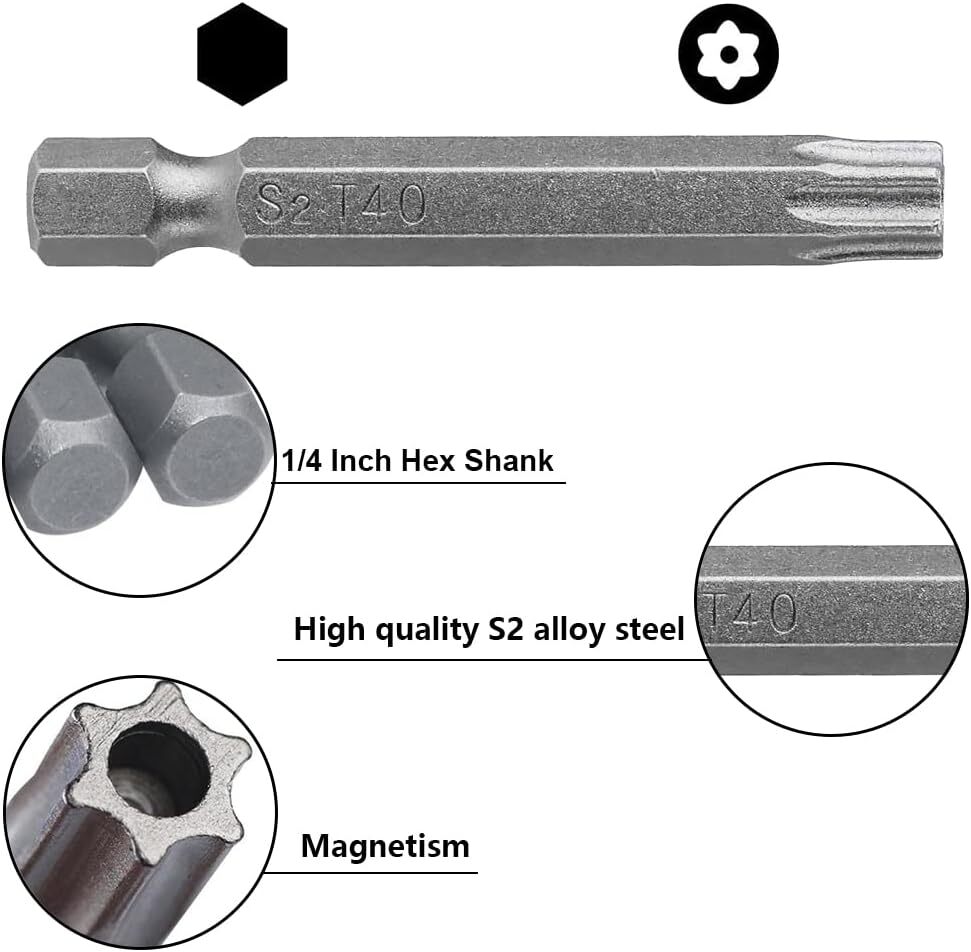 Security Torx Bit Set +Hex Key Allen Bit Set-For Power Drill & Impact Driver Lot